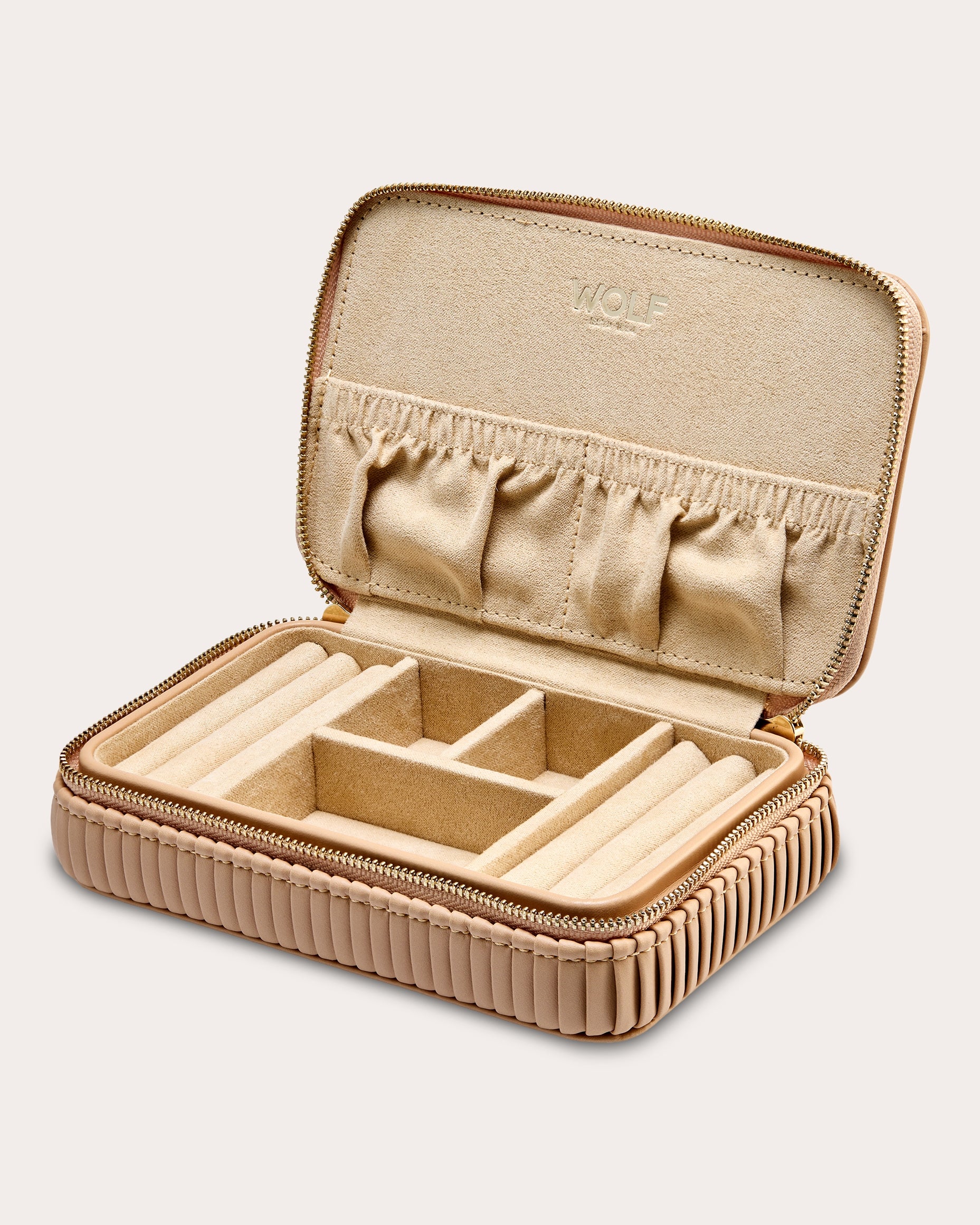Bella Pleated Zip Jewelry Case | Olivela