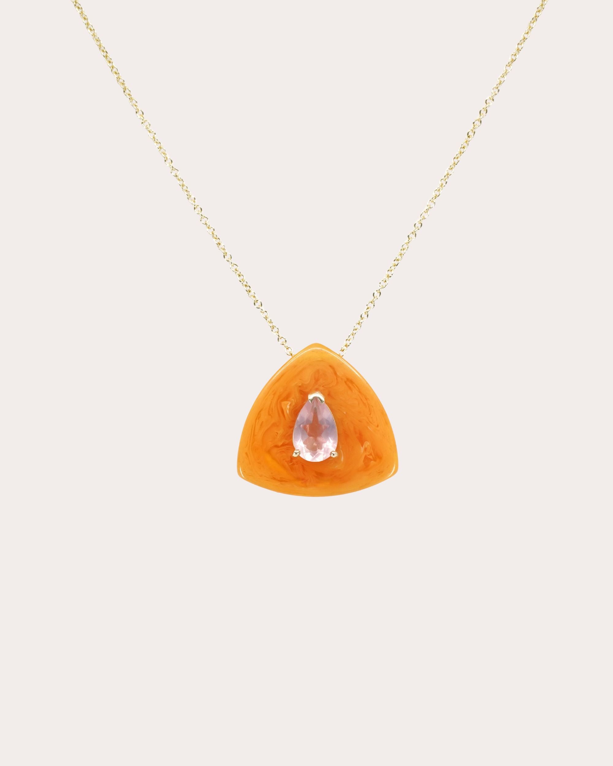 Bakelite & Morganite 14k Gold Reverie Pendant Necklace