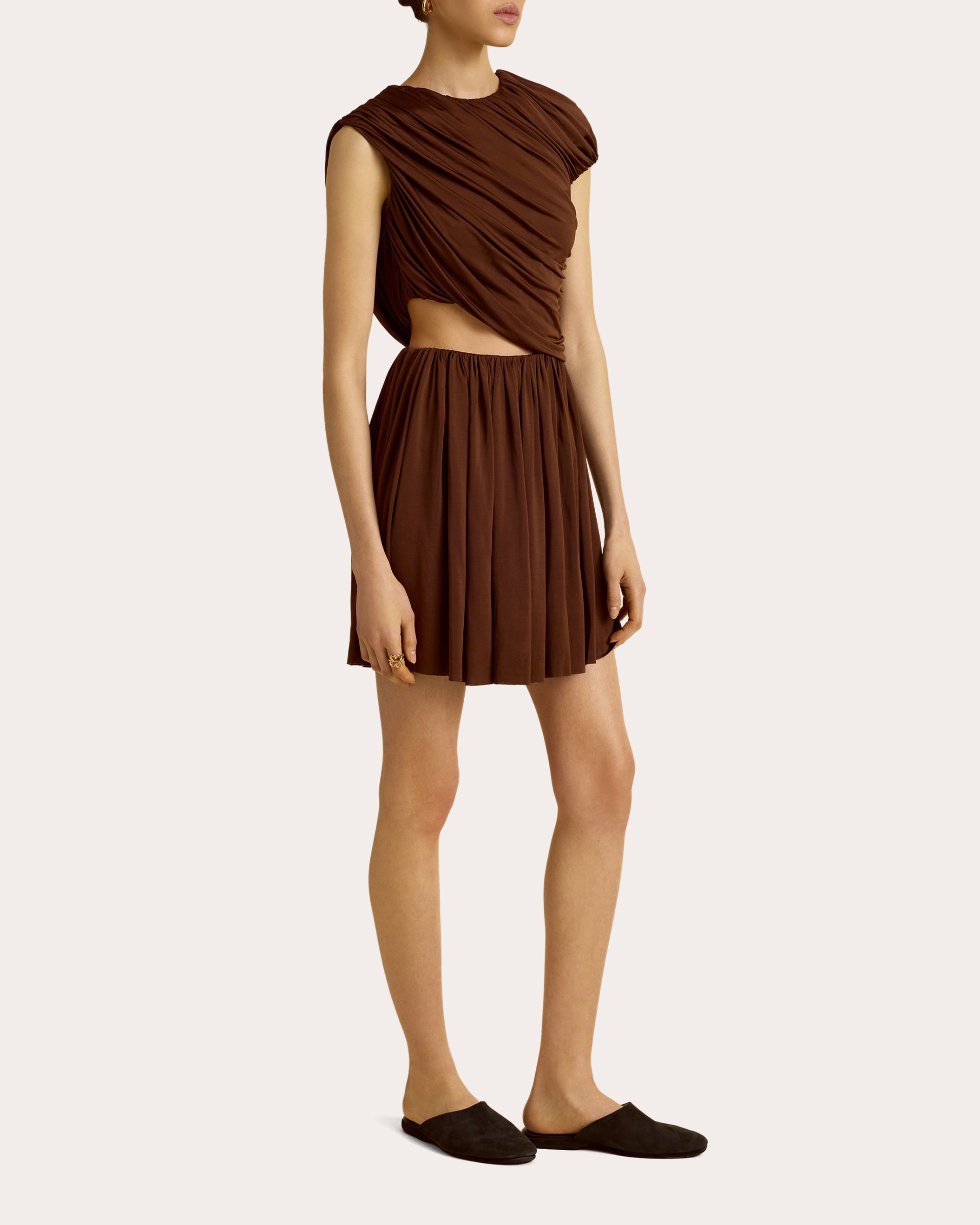 gathered cut out dress Halterneck Trim Detail Gathered Cut Out Maxi Dress In Blue | EGO US