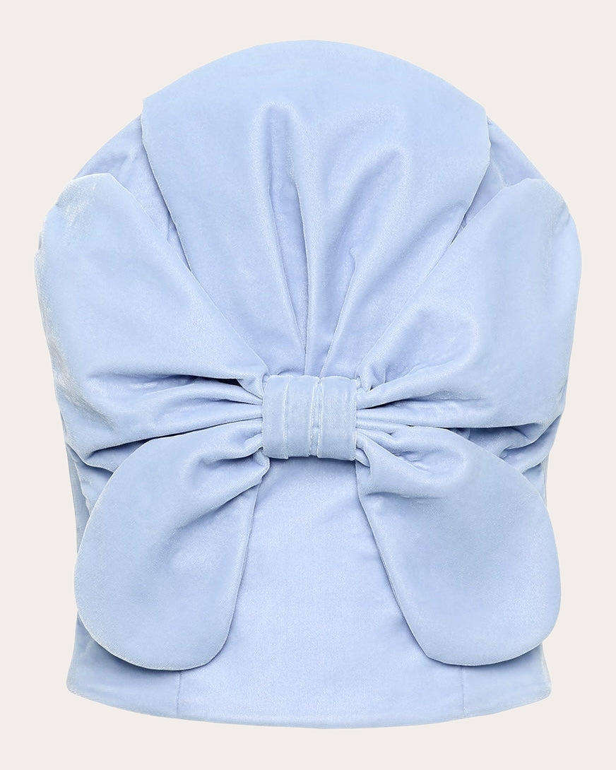 Luigi Velvet Bow Bustier Top