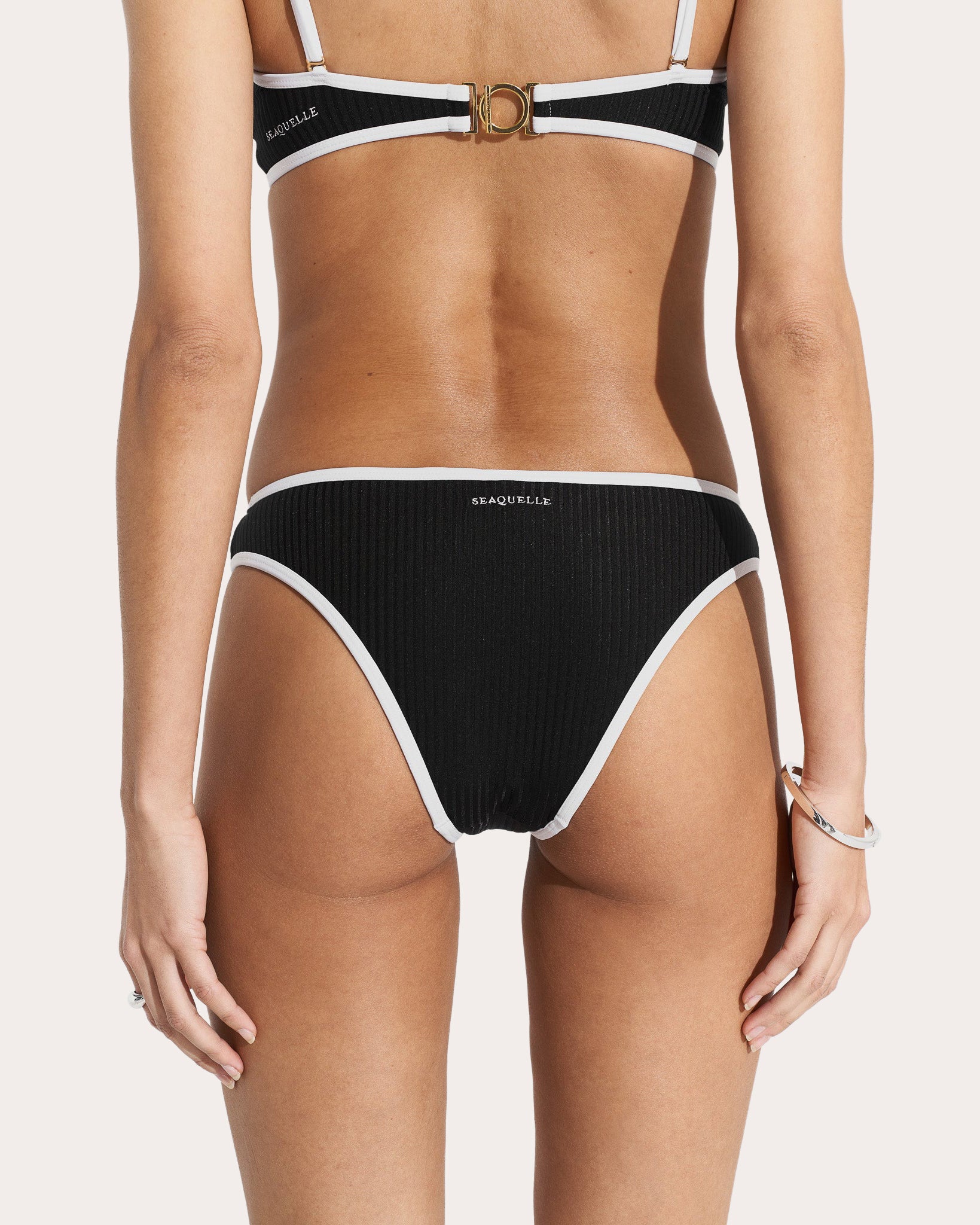 Ribbed Mid-Rise Bikini Bottoms