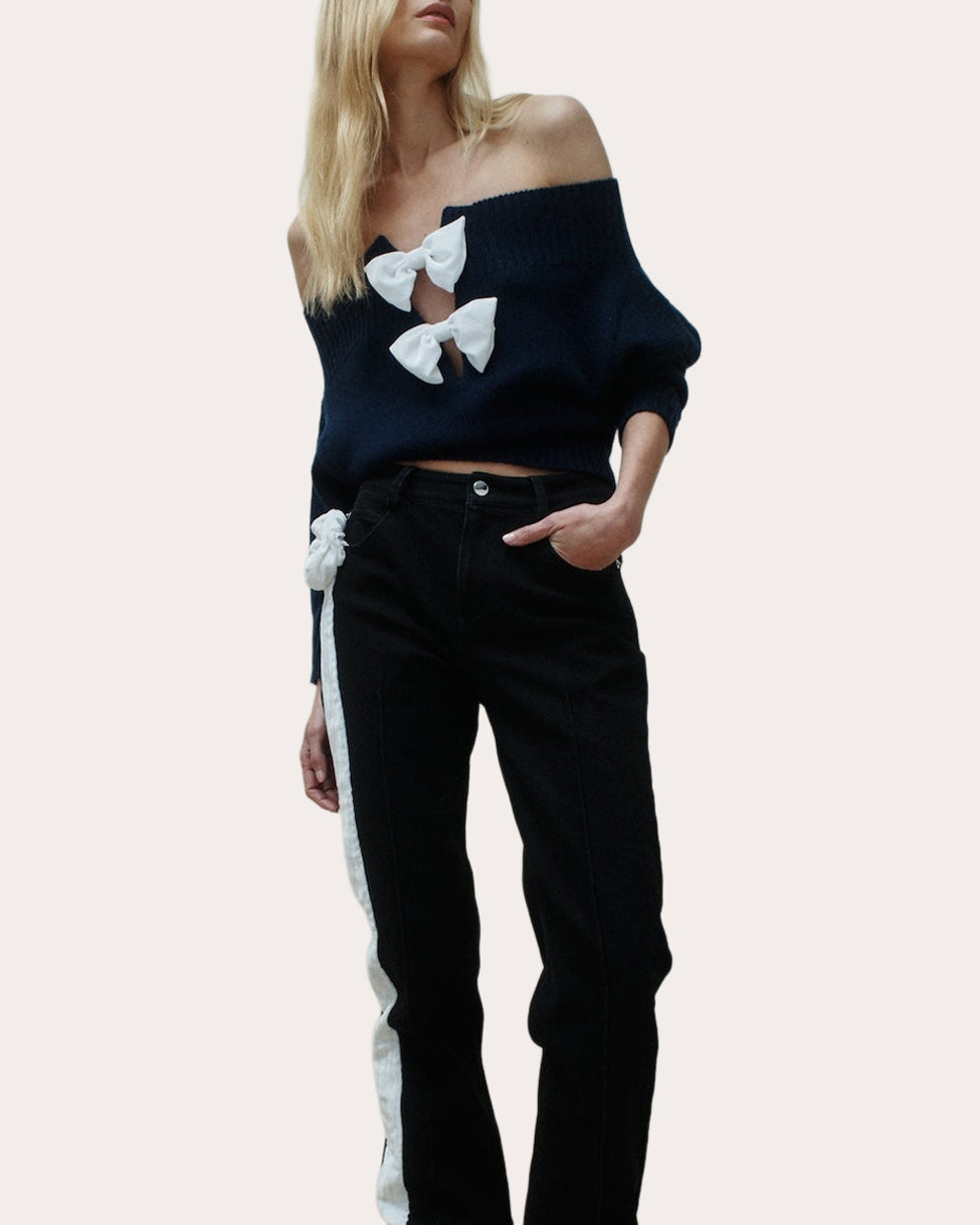Carin Velvet Floral Slim Jeans