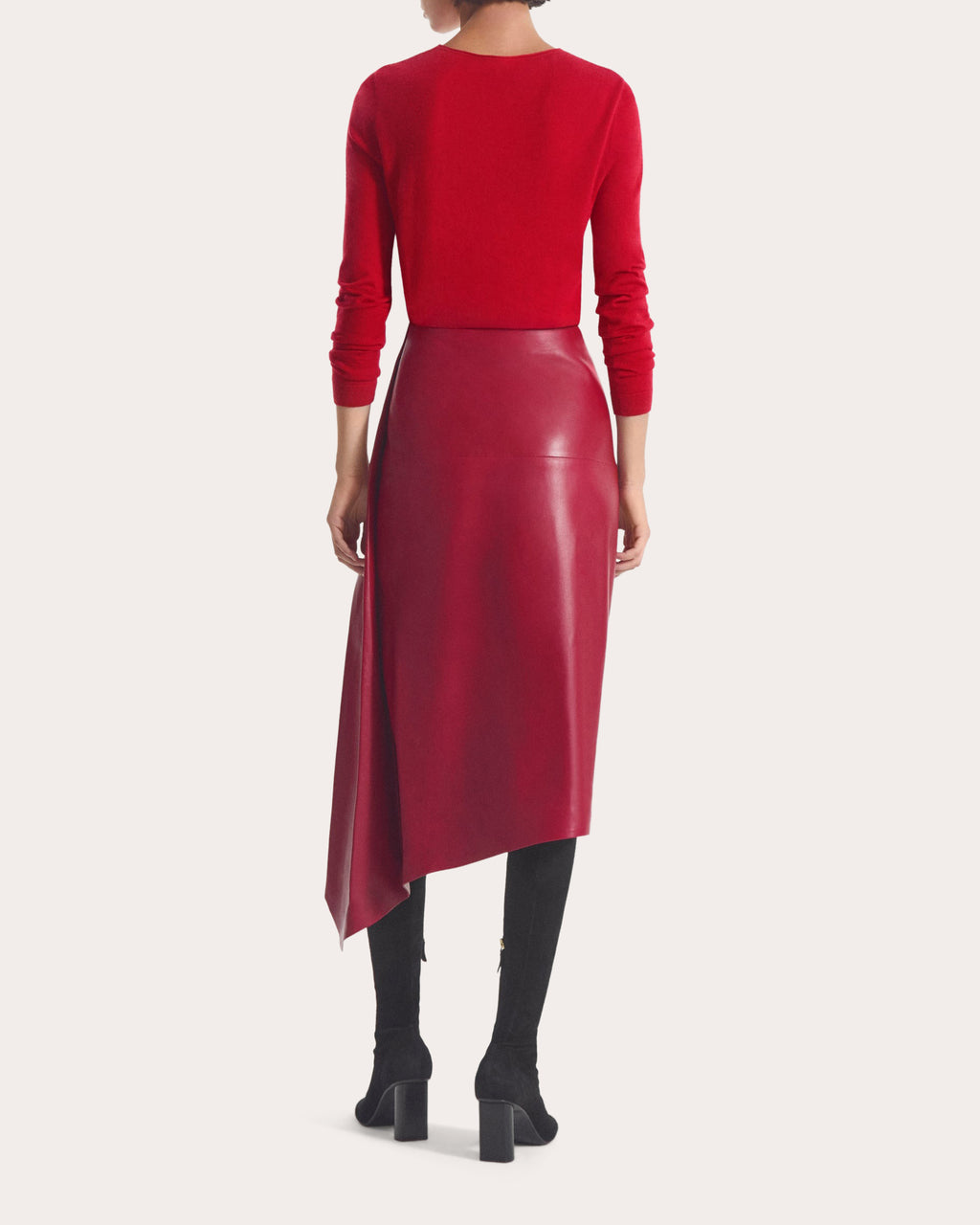 Cashmere Knit Rolled Crewneck Sweater