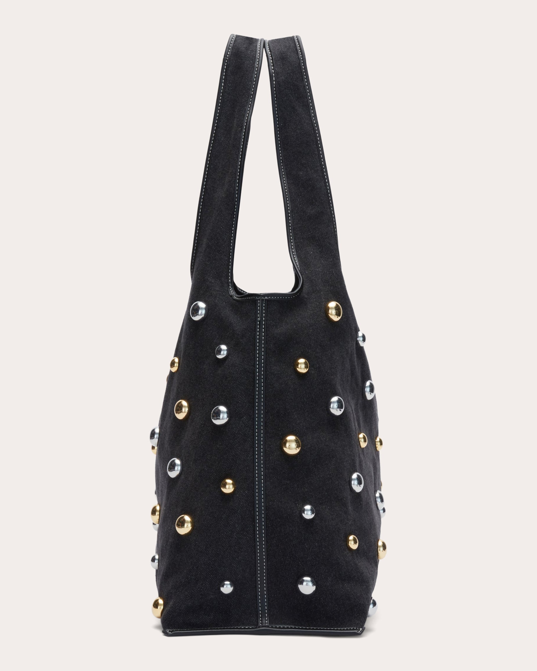 Studded Denim Market Tote | Olivela