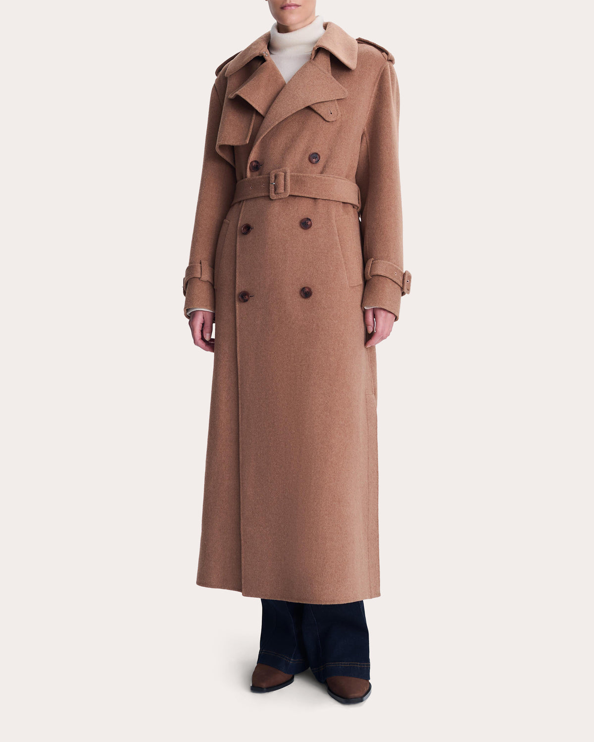 Rumi Wool Belted Trench Coat