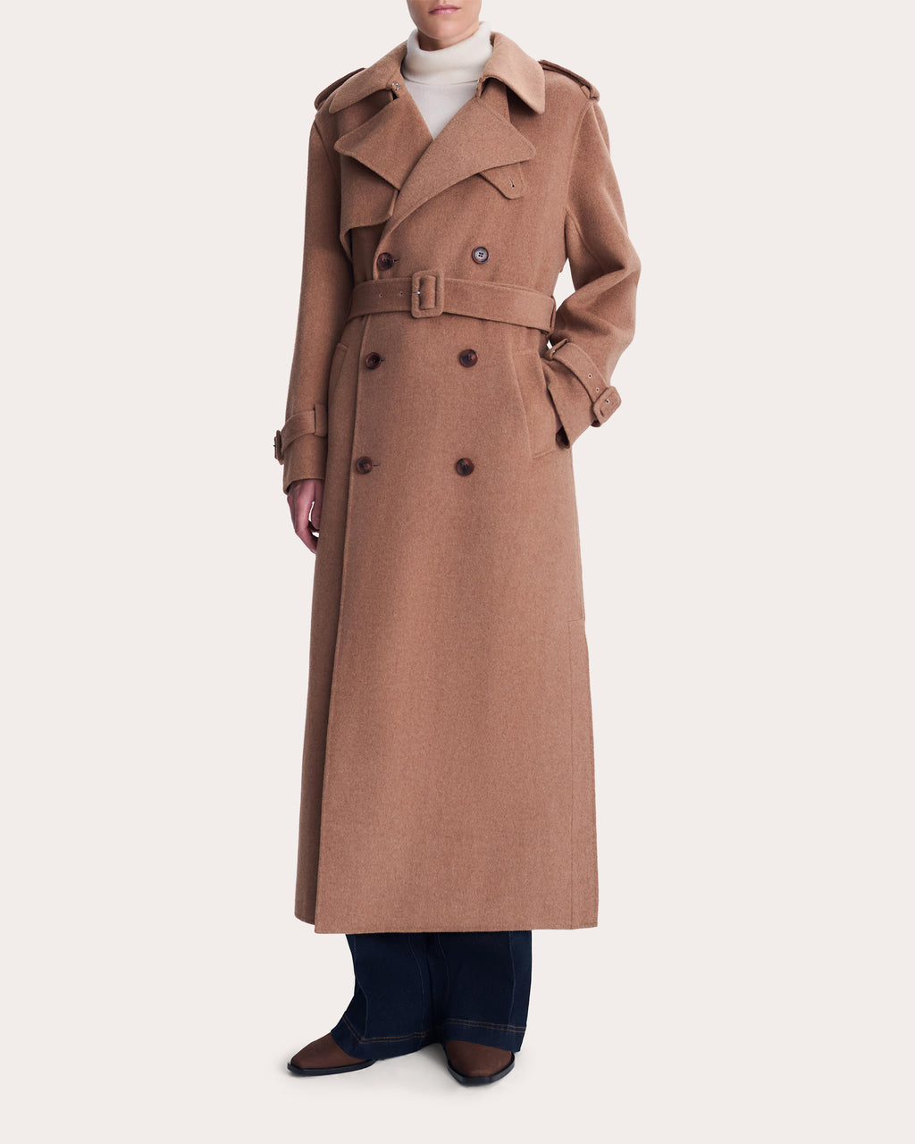 Rumi Wool Belted Trench Coat