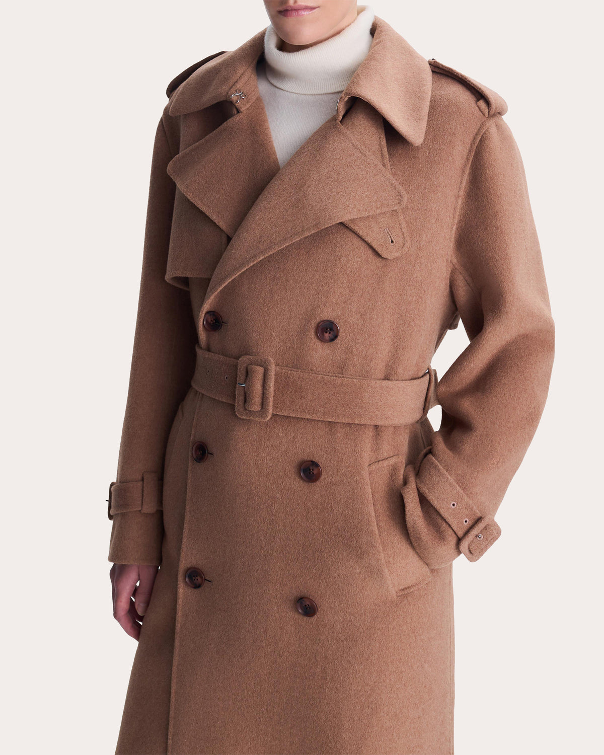 Rumi Wool Belted Trench Coat