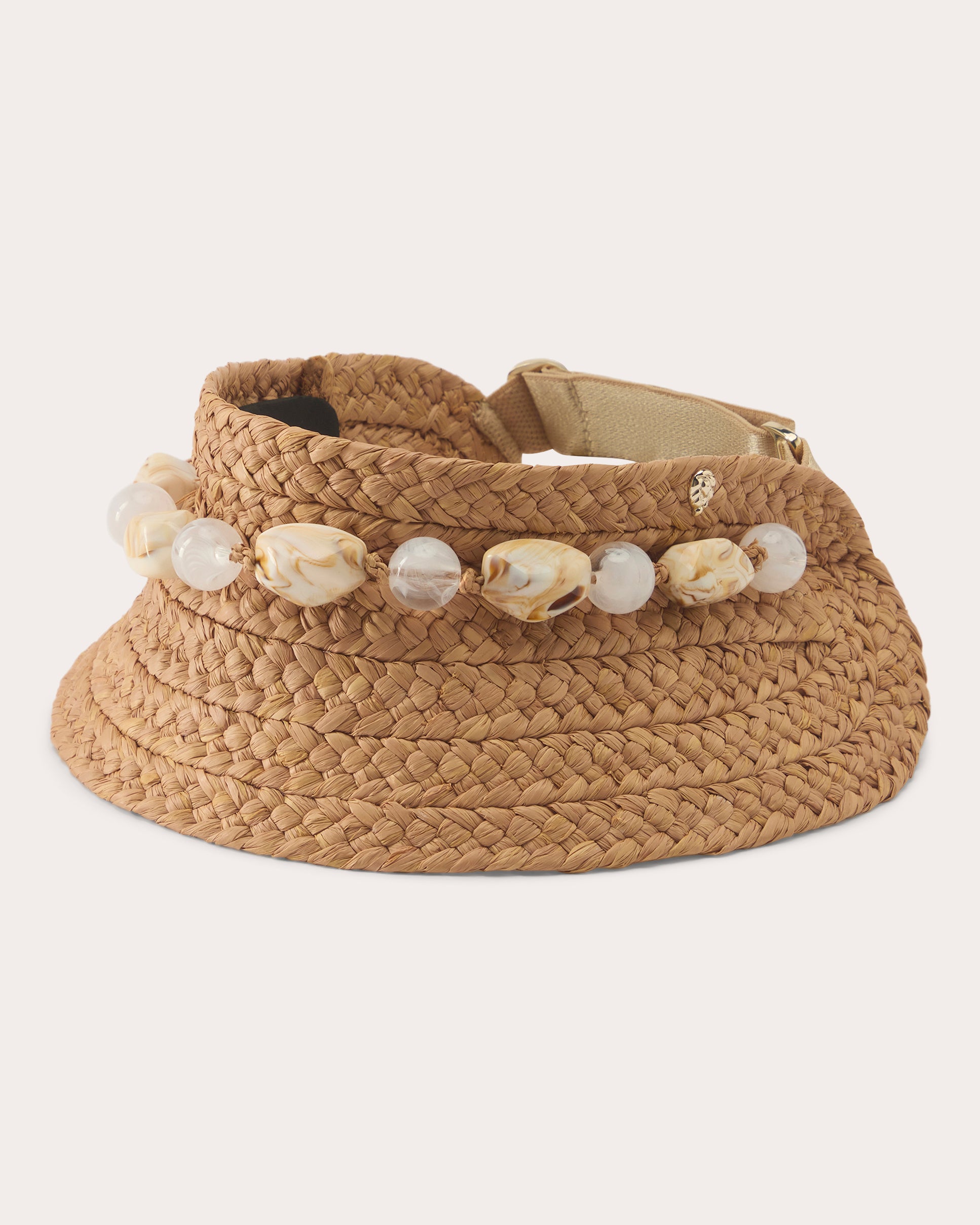 Nyla Braided Raffia Pebble Visor