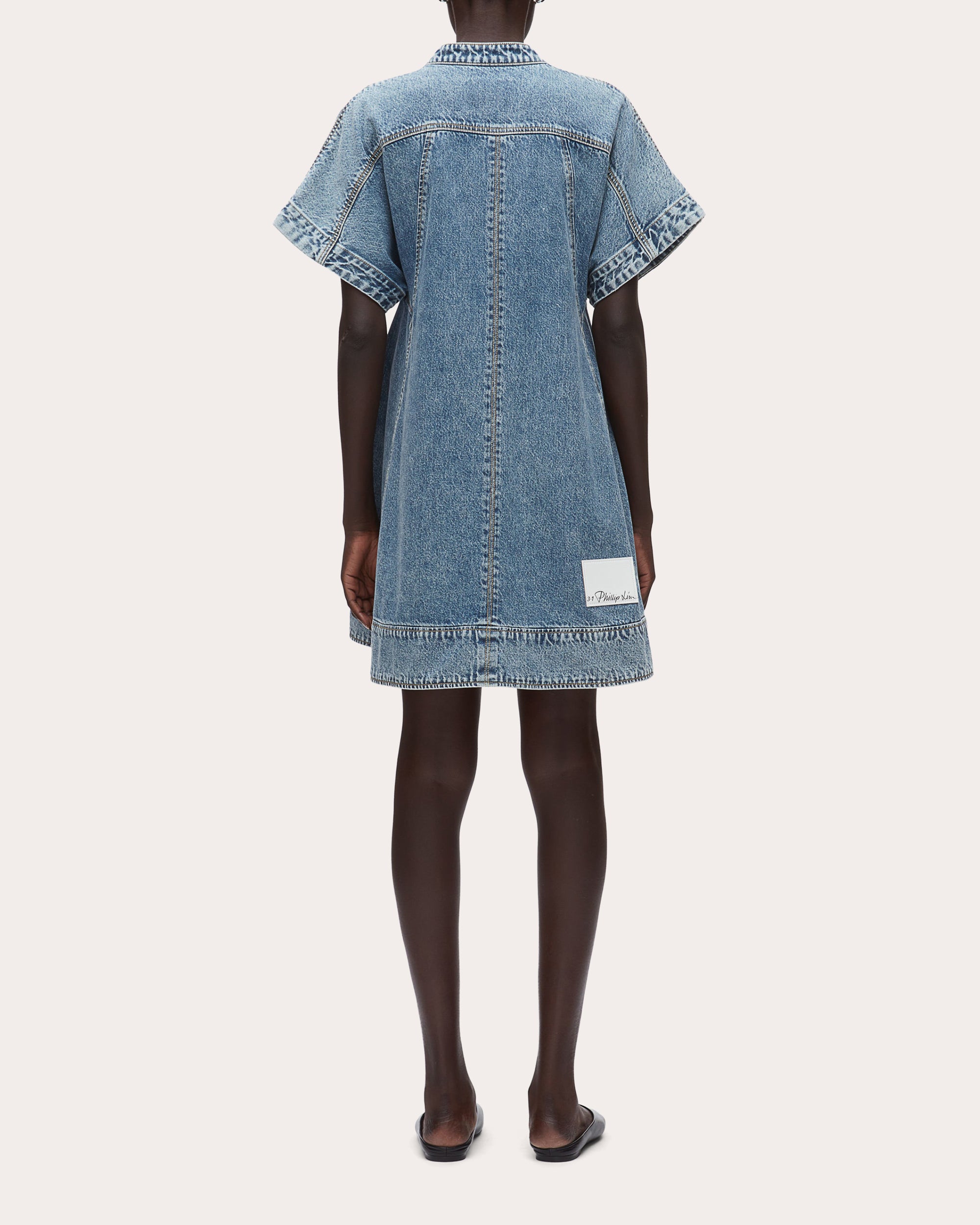 phillip lim denim dress Trapeze Light Denim Dress - WASHED MEDIUM BLUE
