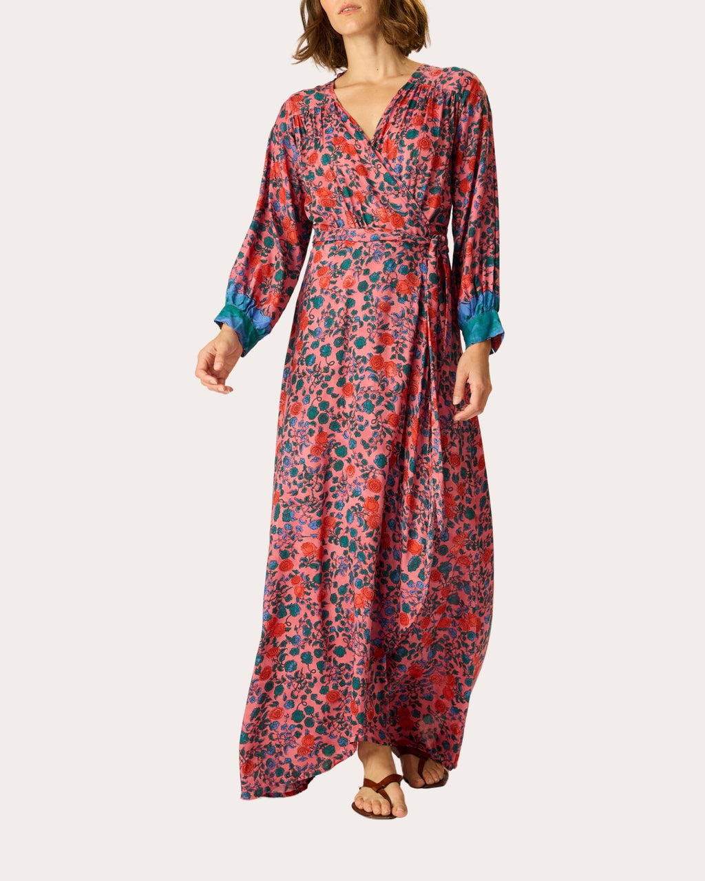 Kate Floral Asymmetric Wrap Maxi Dress