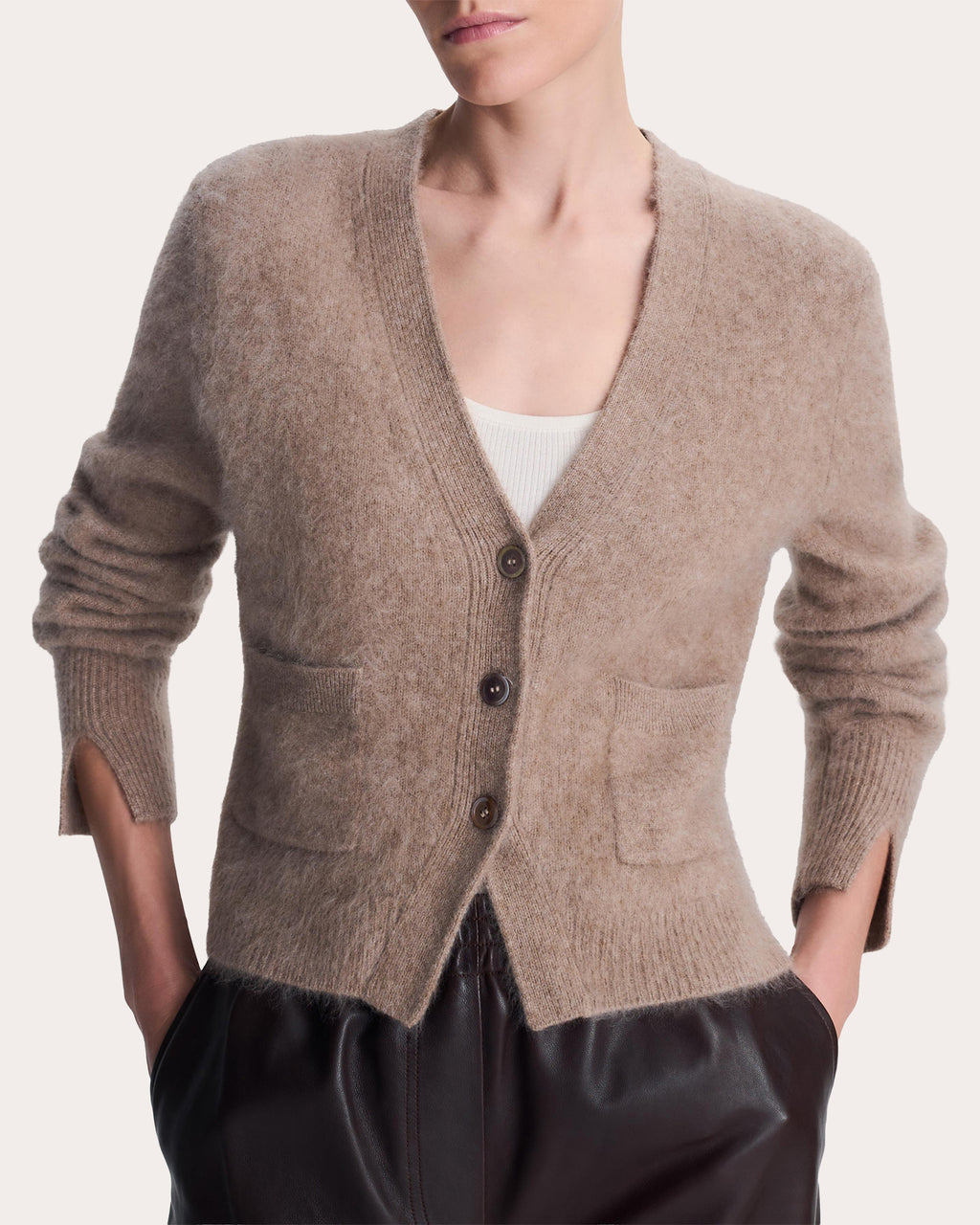 Claurice Brushed Wool Cashmere Cardigan