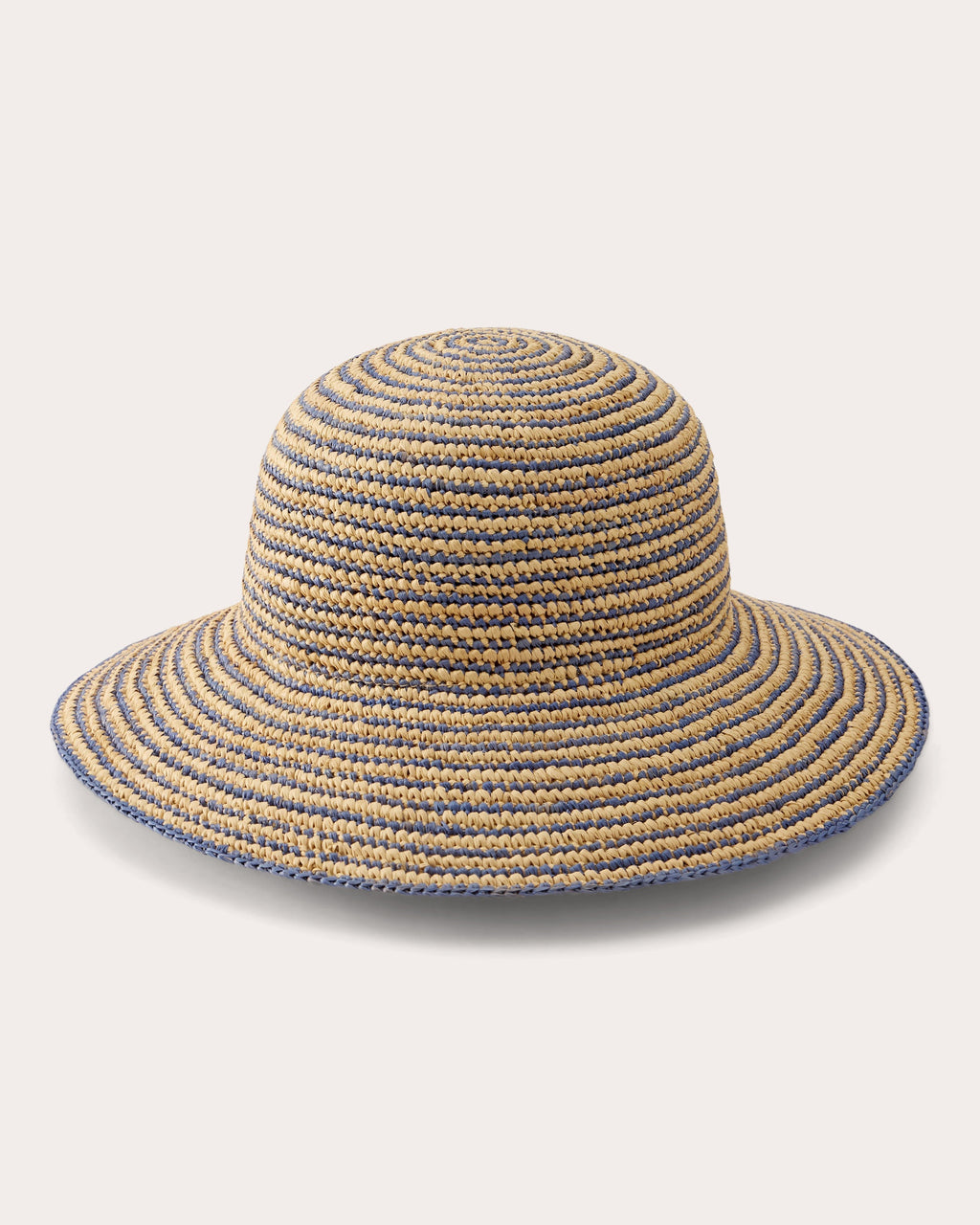 Evadine Stripe Crocheted Raffia Sun Hat