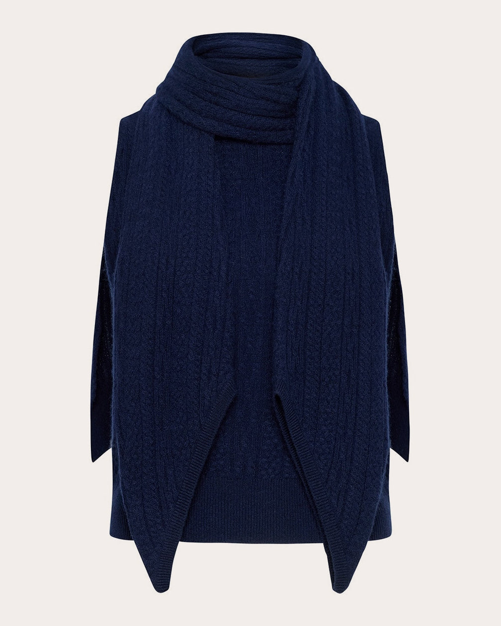 Dakota Cable Knit Cape Scarf Sweater