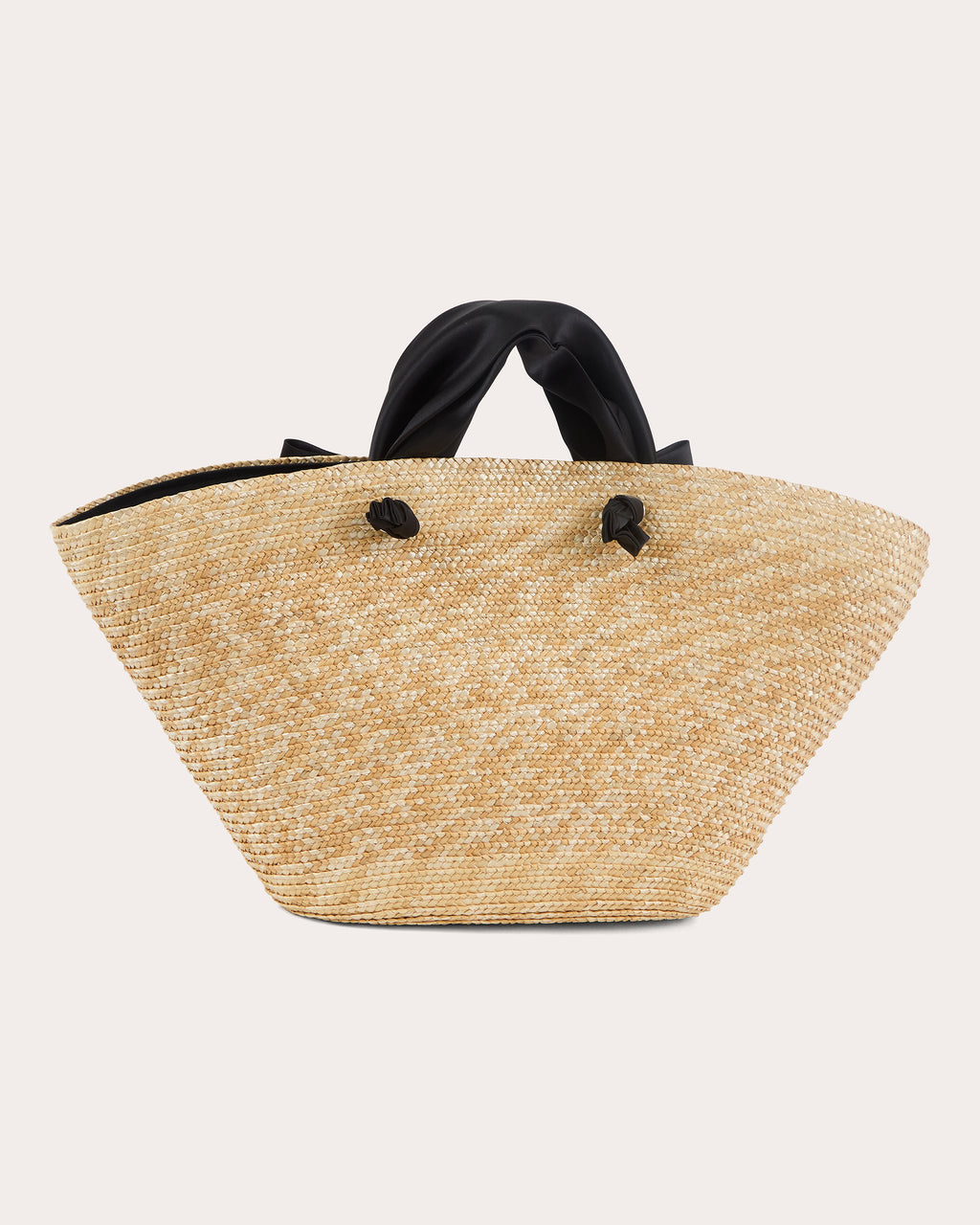 Carlotta Satin Bow Straw Handbag