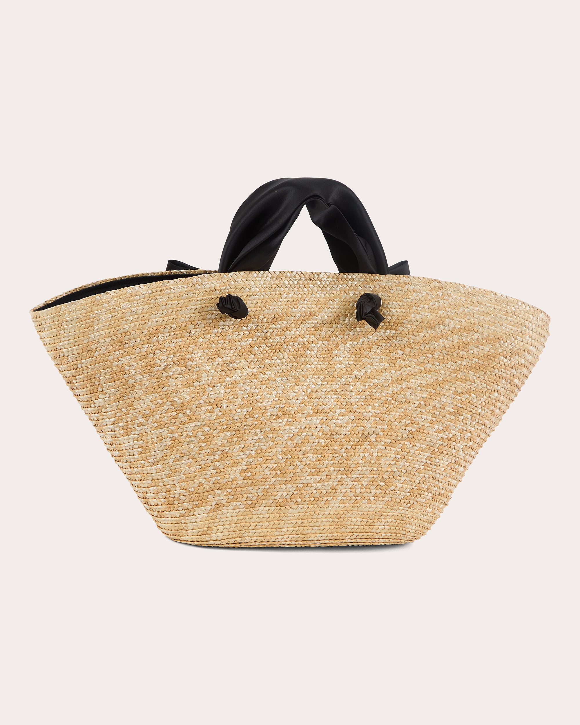 Carlotta Satin Bow Straw Handbag