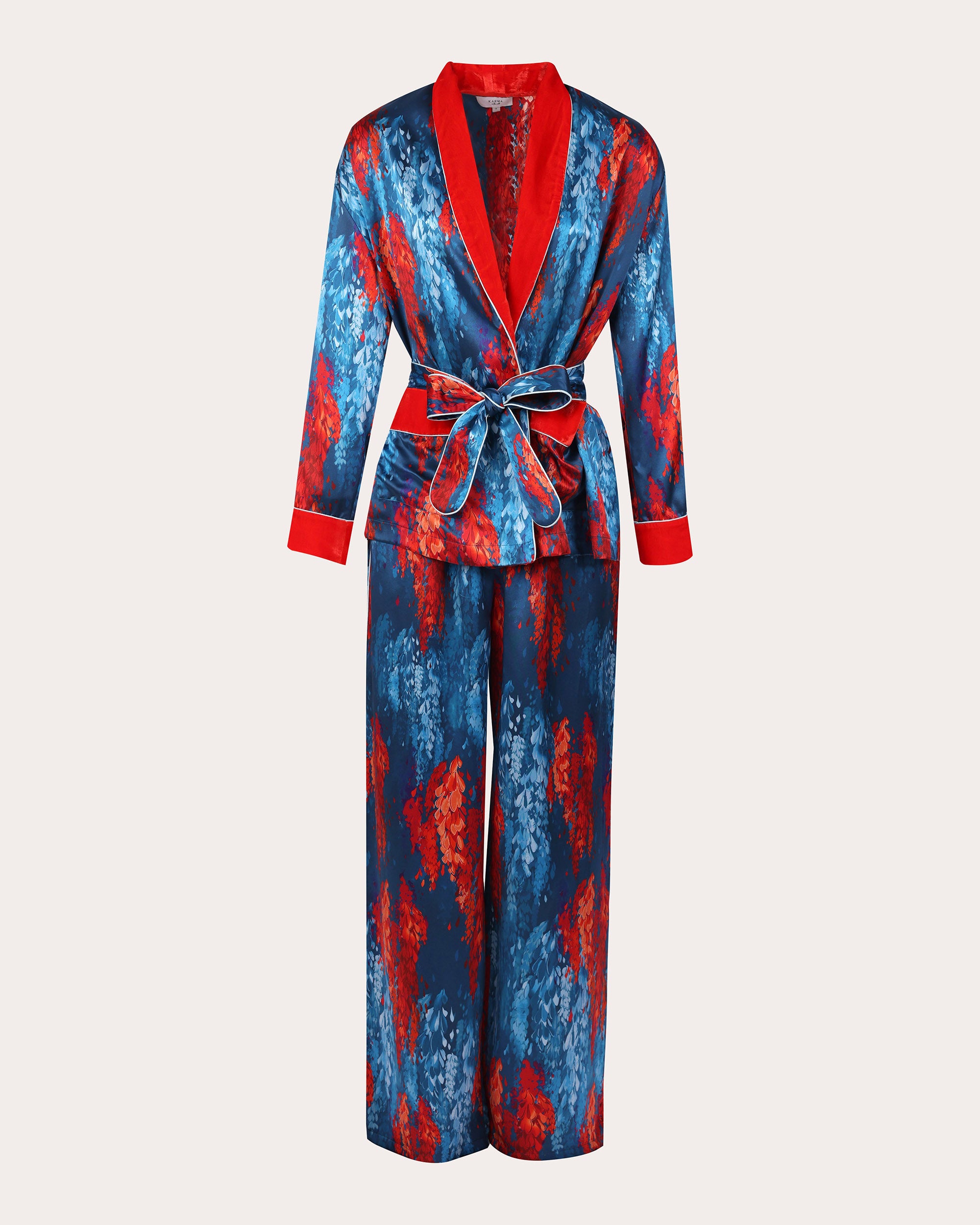Ari Fuji Silk Belted Pajama Set