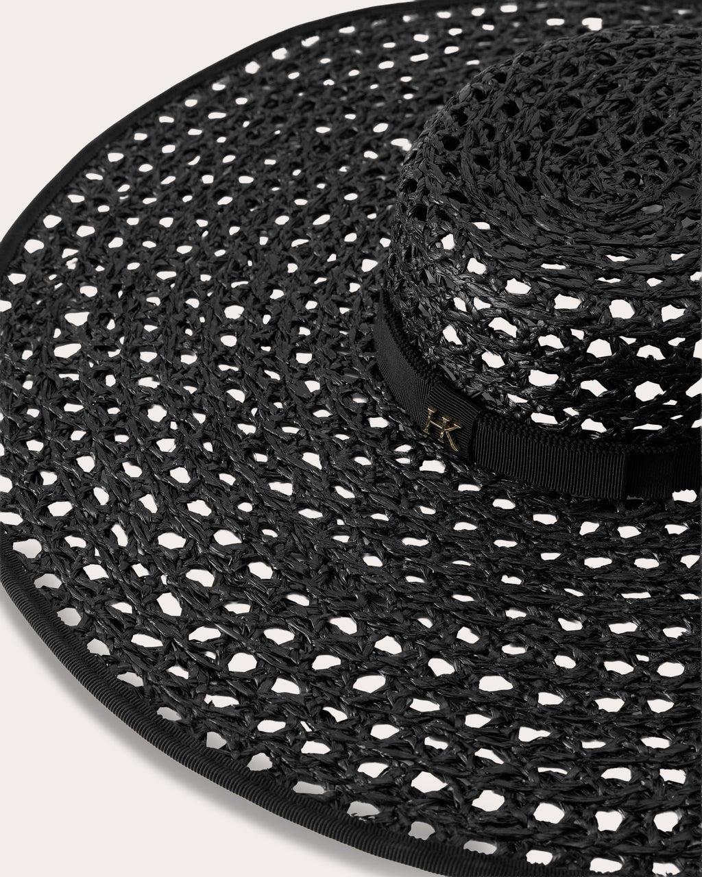 Kavya Raffia Lace Crocheted Boater Hat