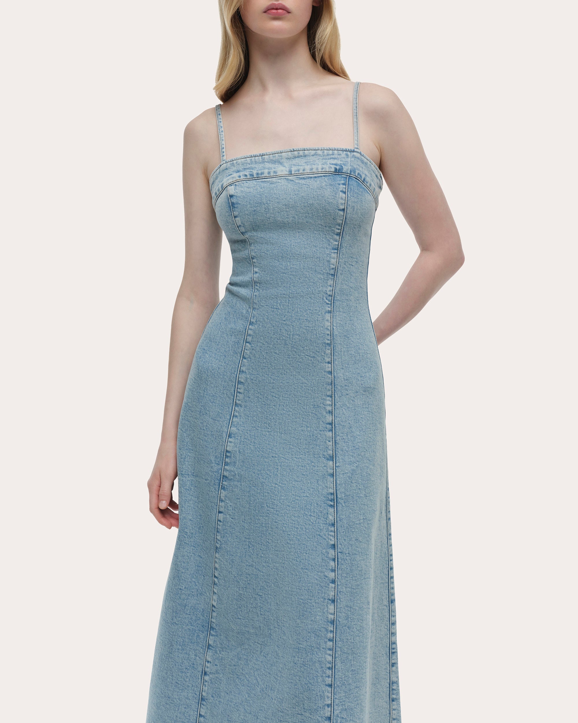 Clarissa Denim A-Line Midi Dress