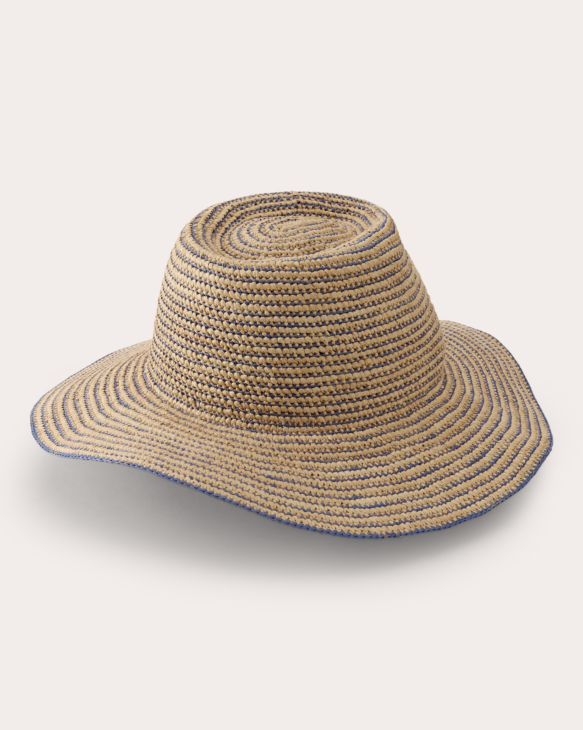 Steevie Stripe Crocheted Raffia Fedora