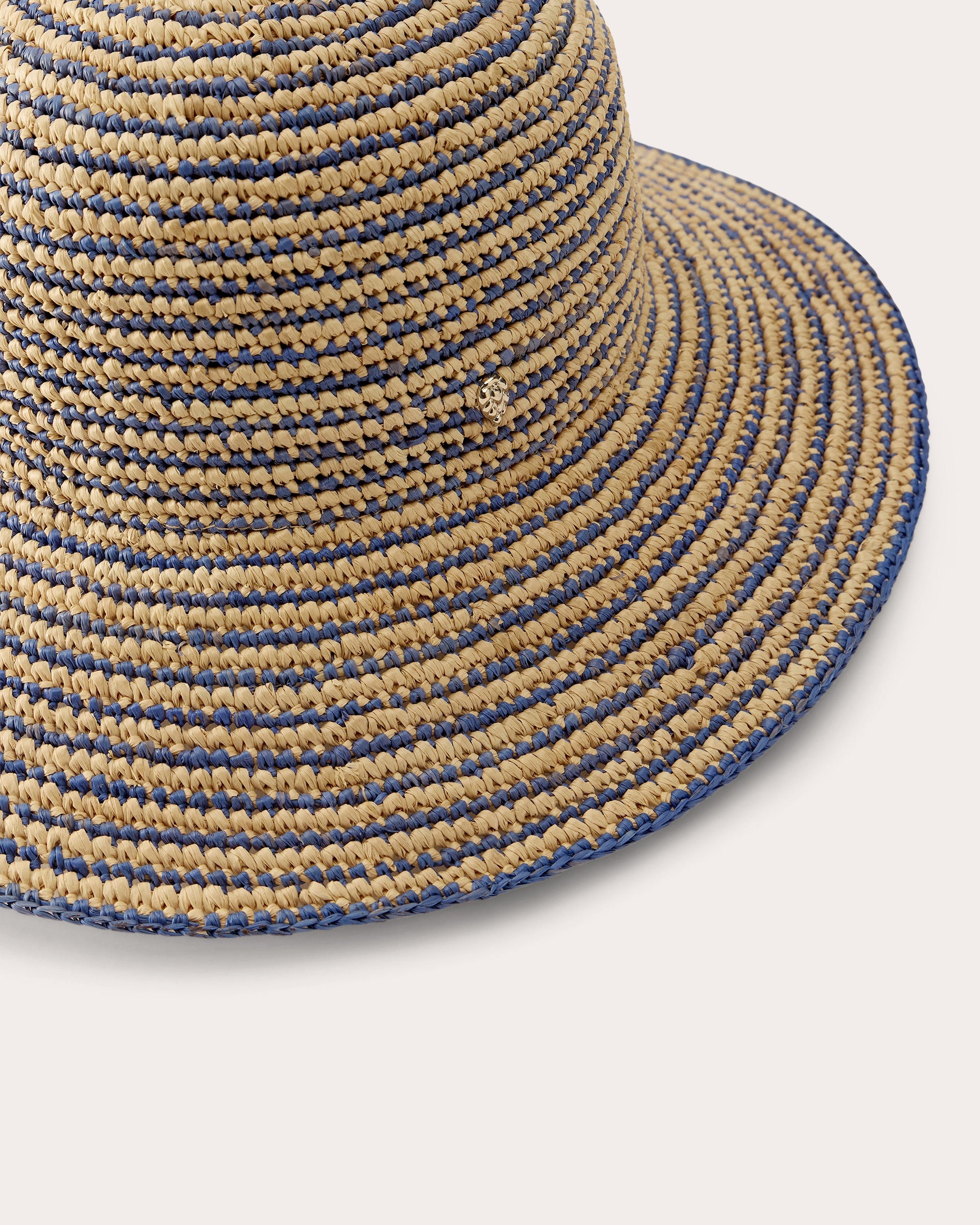 Evadine Stripe Crocheted Raffia Sun Hat