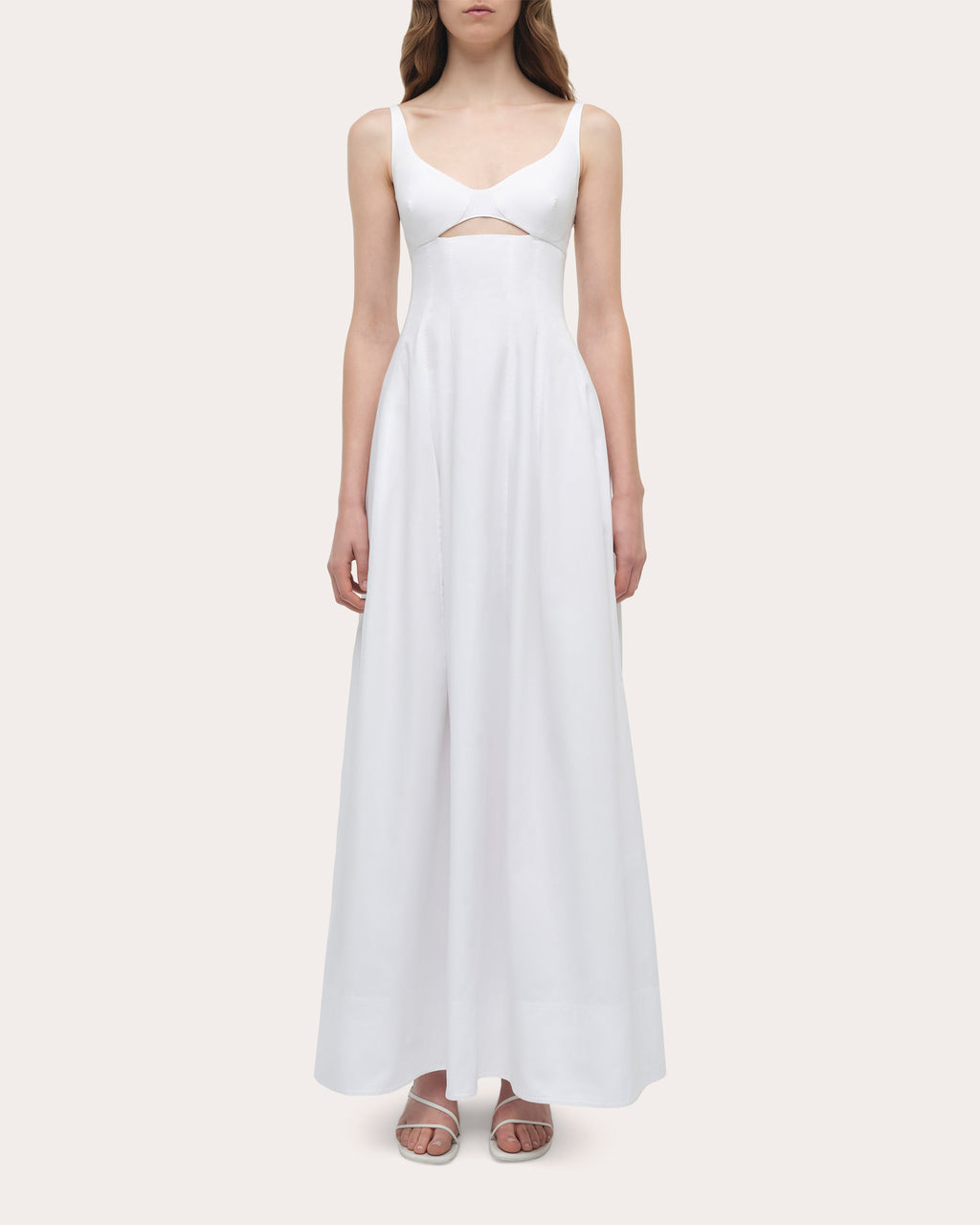 Maddy Poplin Cutout Empire-Waist Midi Dress