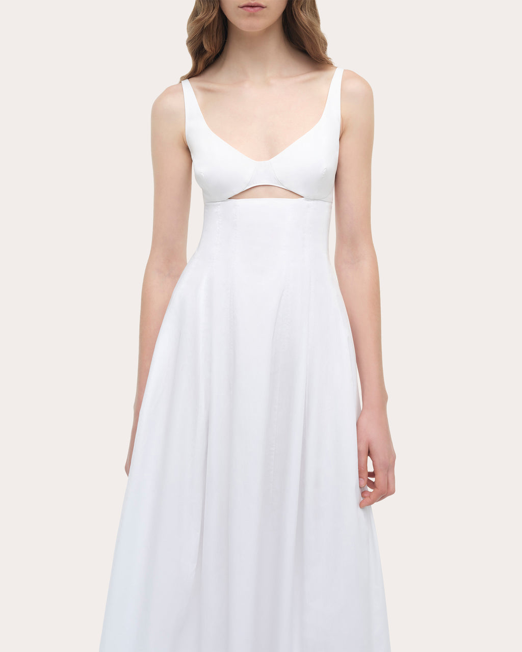 SIMKHAI Maddy Cotton Midi Dress - White