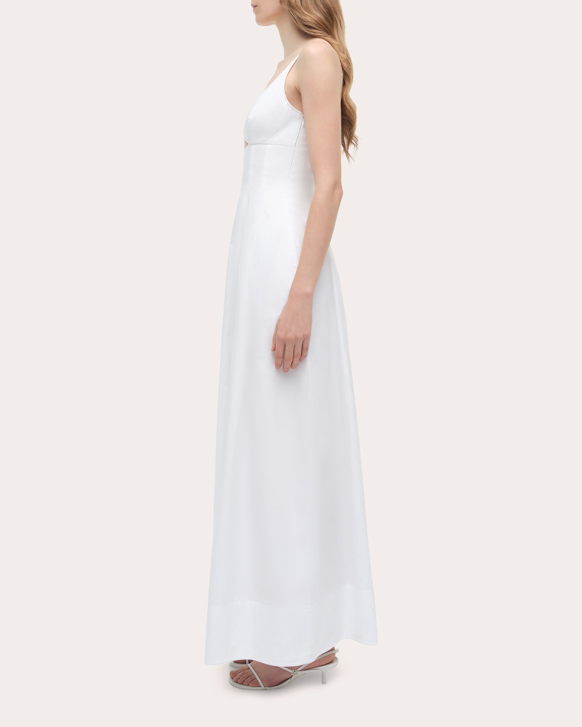Maddy Poplin Cutout Empire-Waist Midi Dress