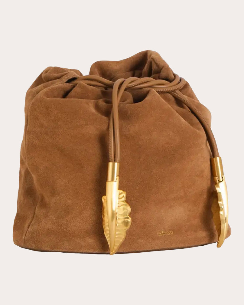 Leaf Suede Pouch Bag
