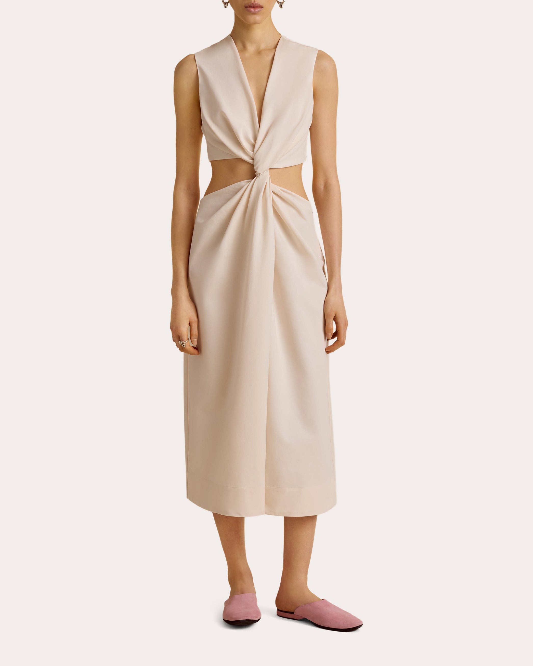cotton faille dress Farlow Short Sleeve Cotton Faille Midi Dress