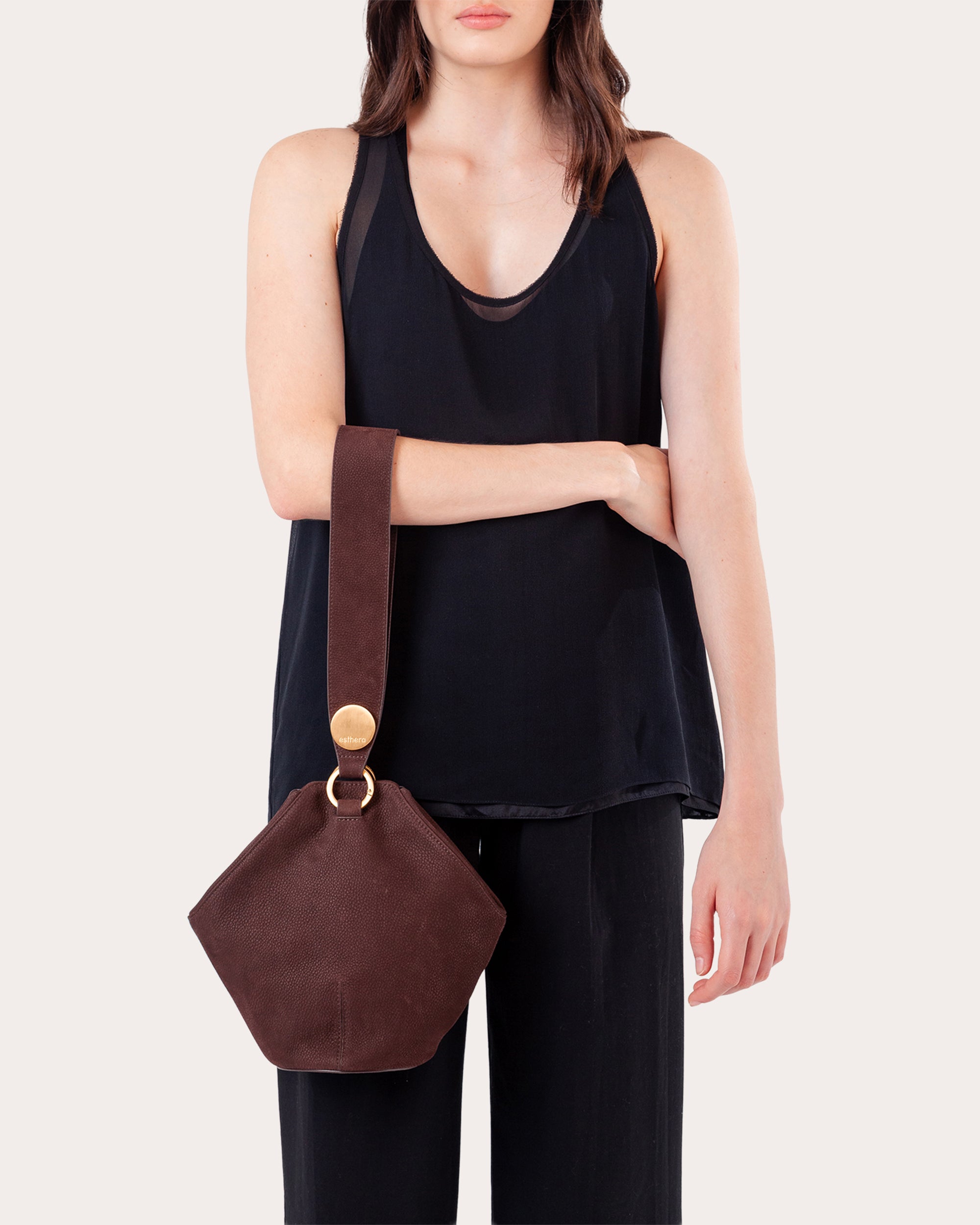 9PM Suede Maxi Bucket Bag