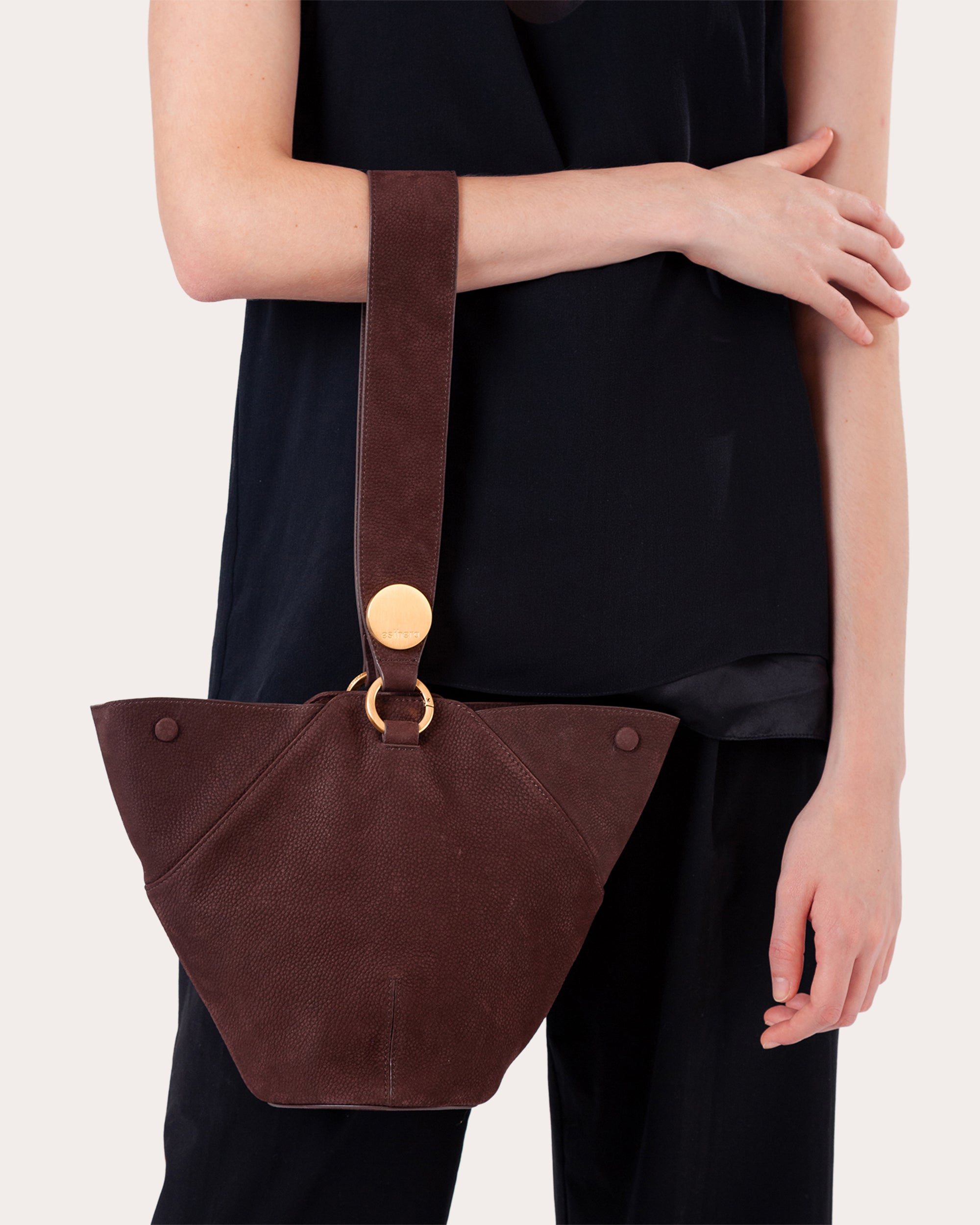 9PM Suede Maxi Bucket Bag