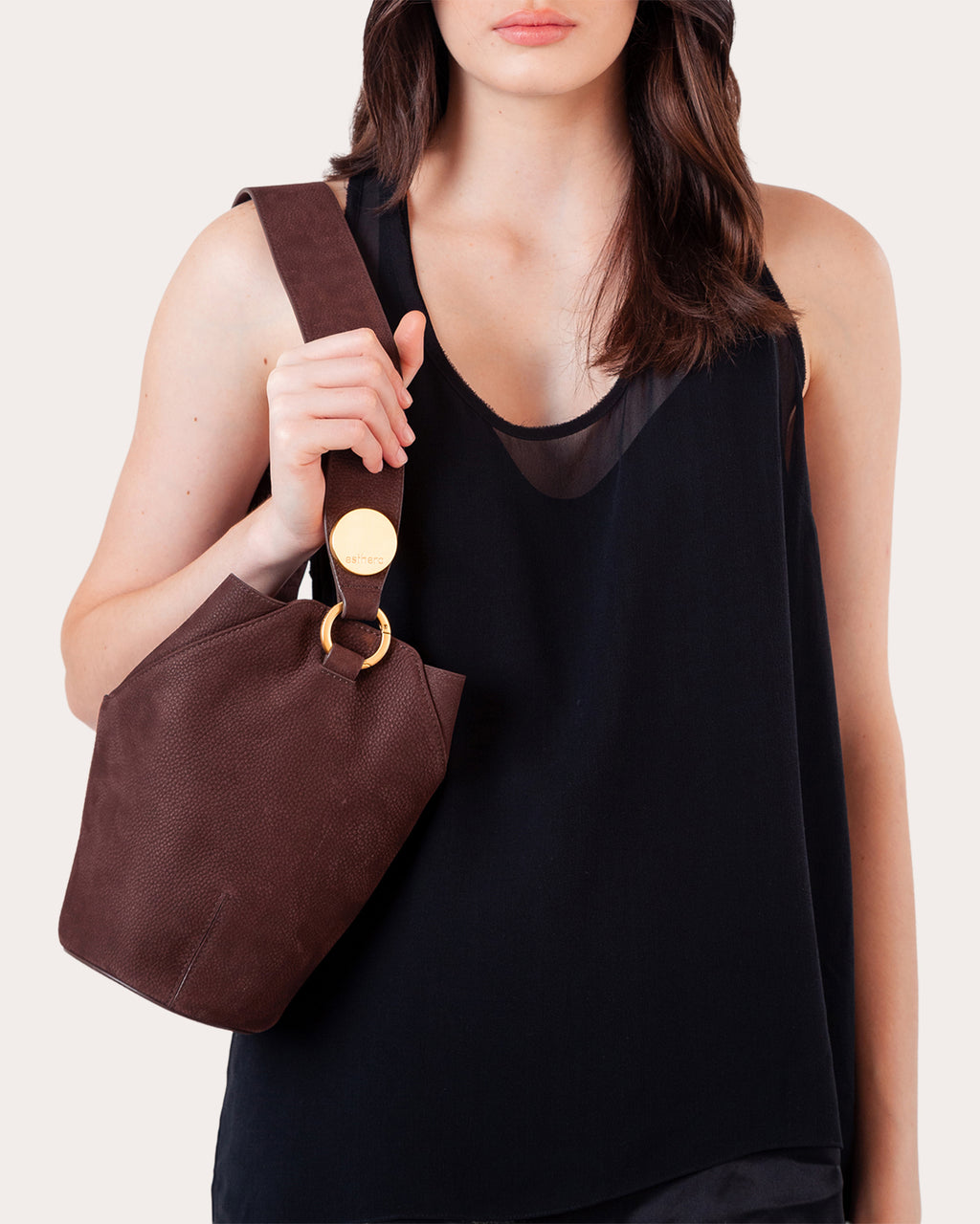 9PM Suede Maxi Bucket Bag