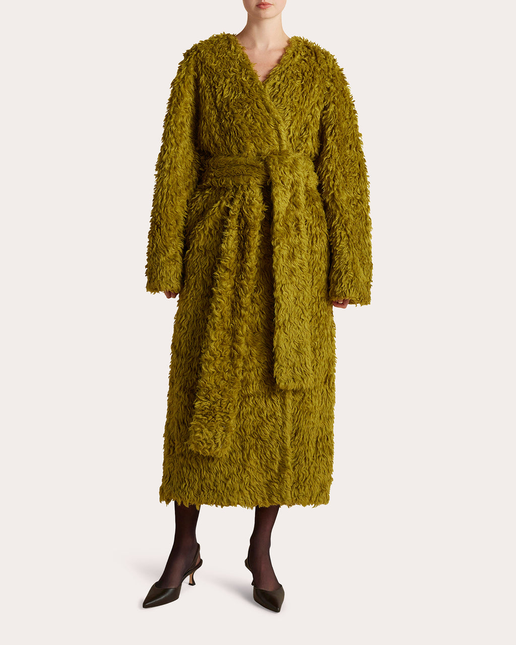 Textured Sherpa Cocoon Coat