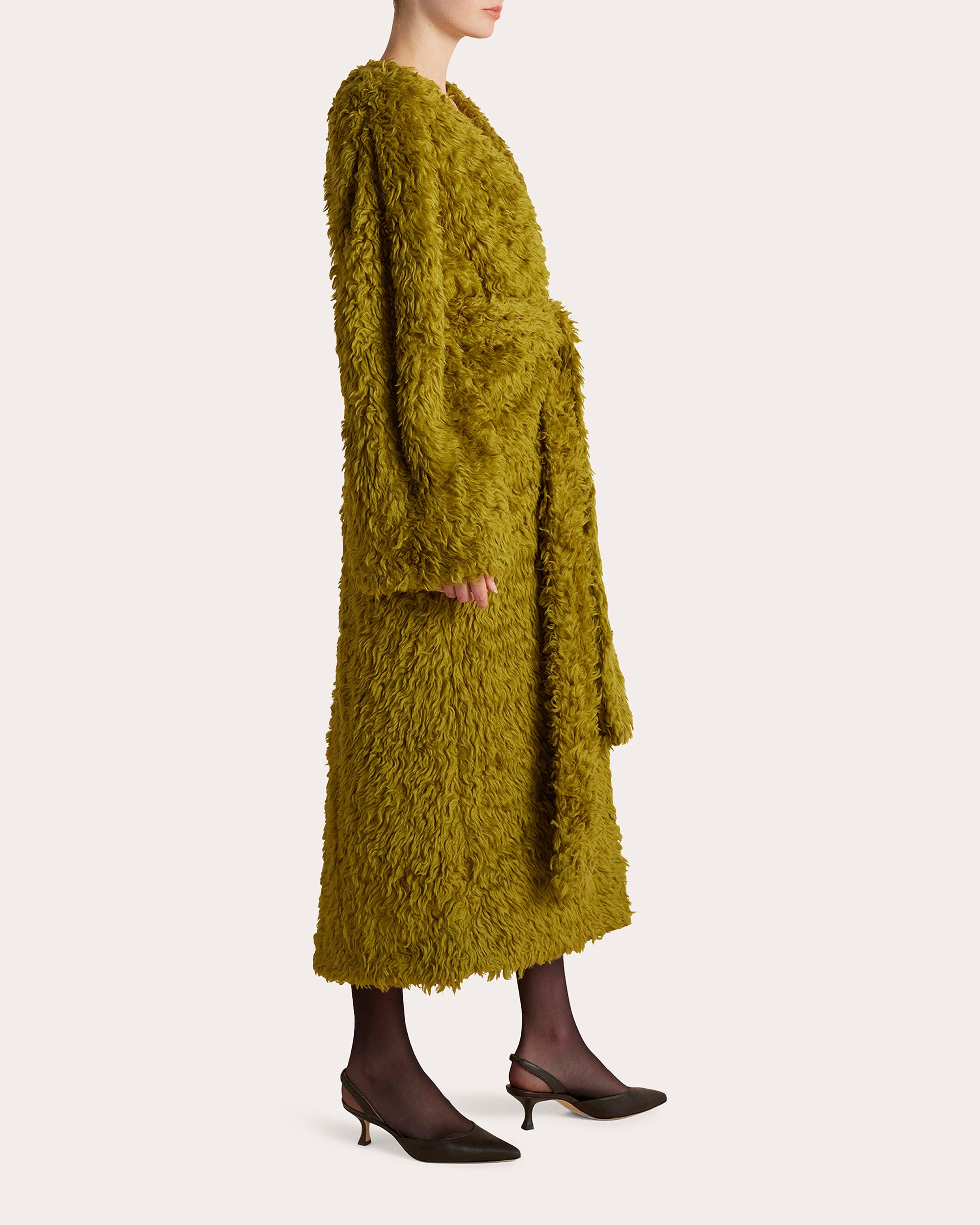 Textured Sherpa Cocoon Coat