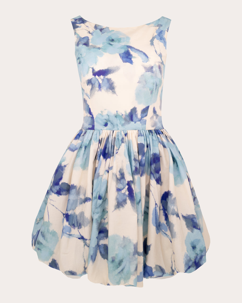 Anaya Floral Cotton Poplin Gathered Bubble Mini Dress