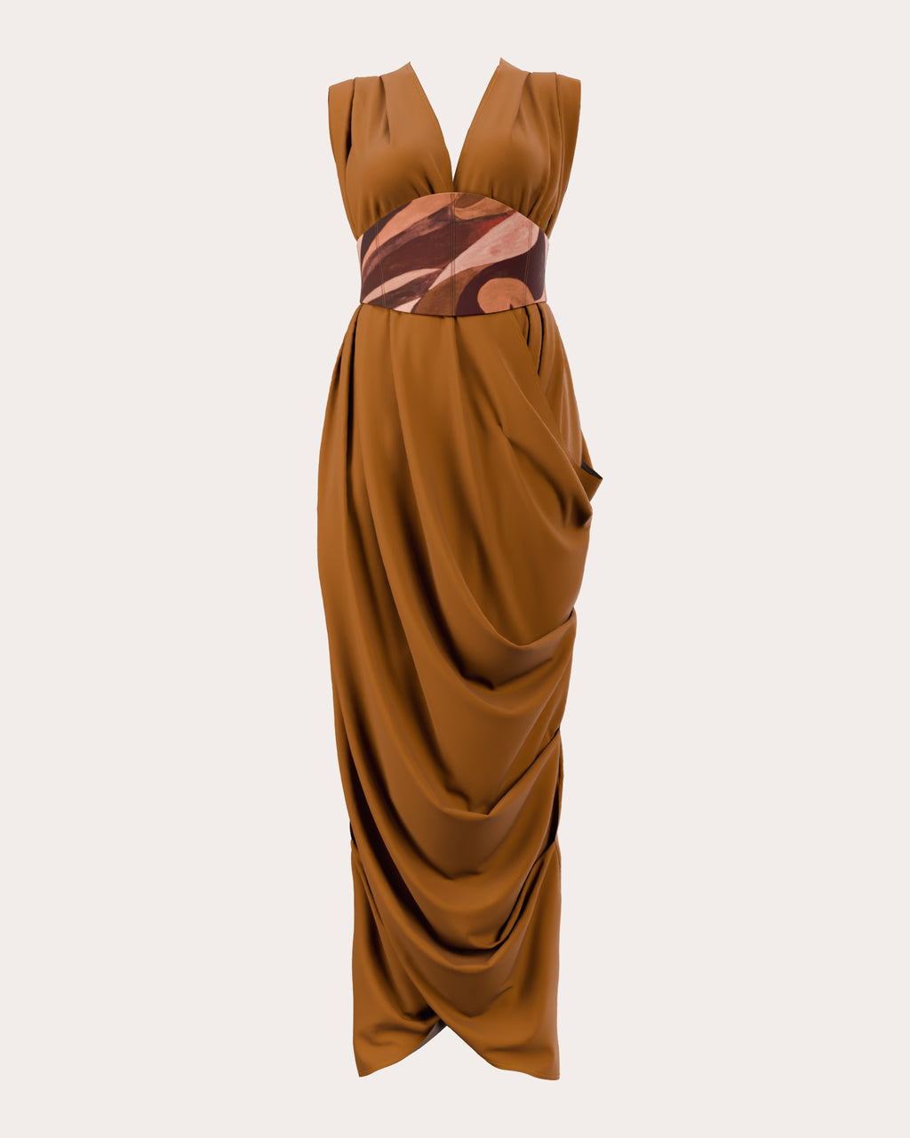 Adi Knit Jersey Draped Maxi Dress