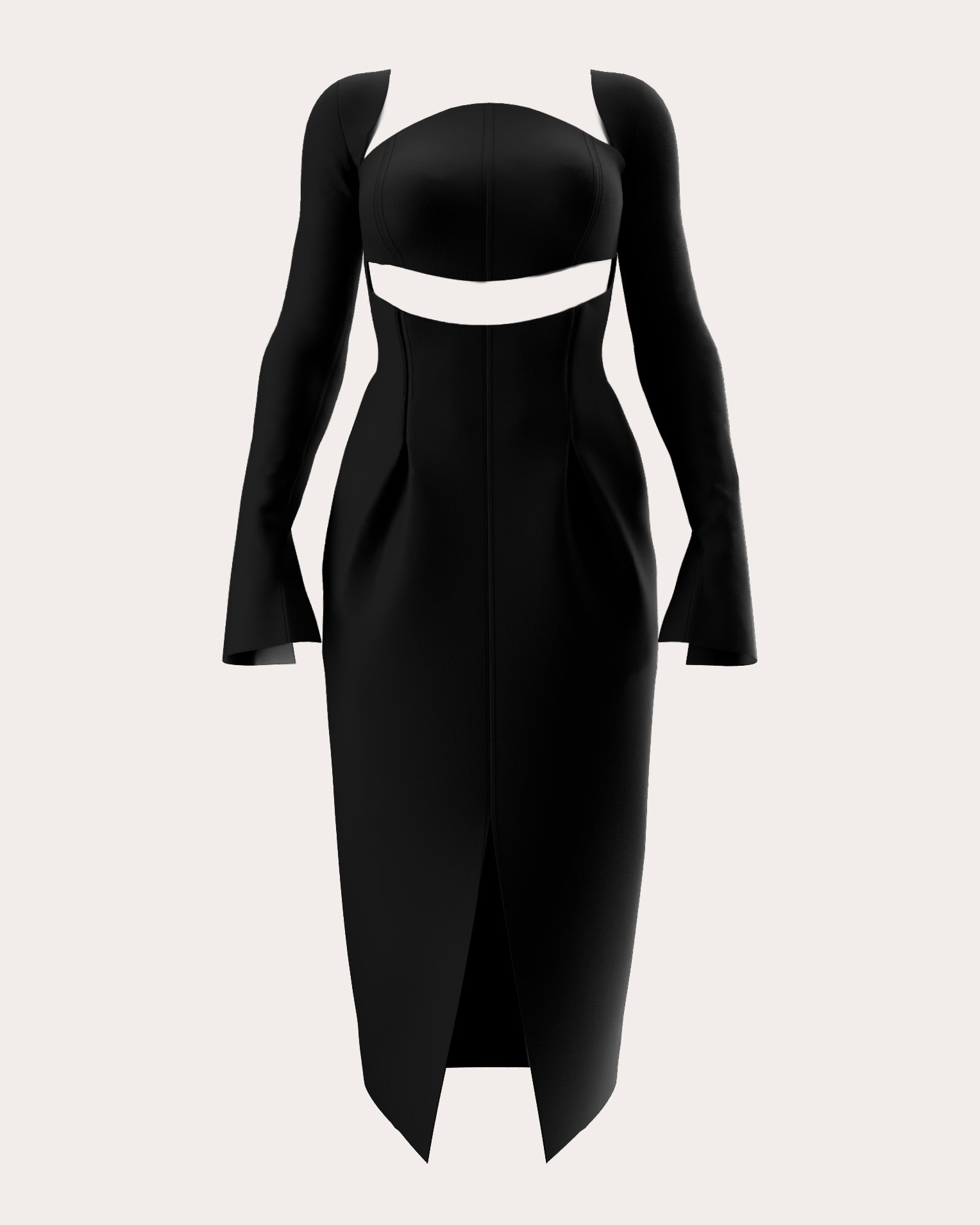 Nita Boned Cutout Midi Dress