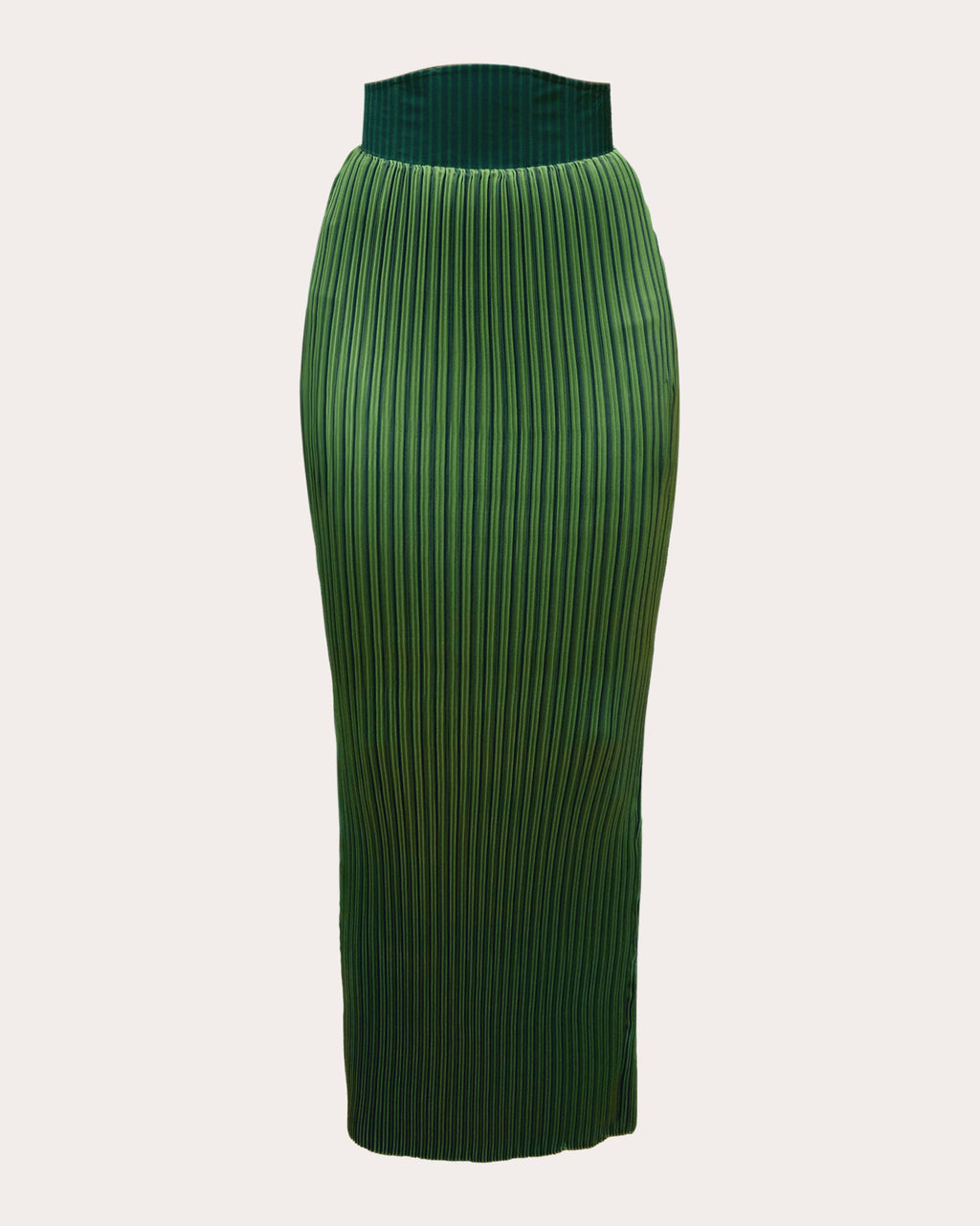 Beka Stripe Satin Pleated Corset Maxi Skirt