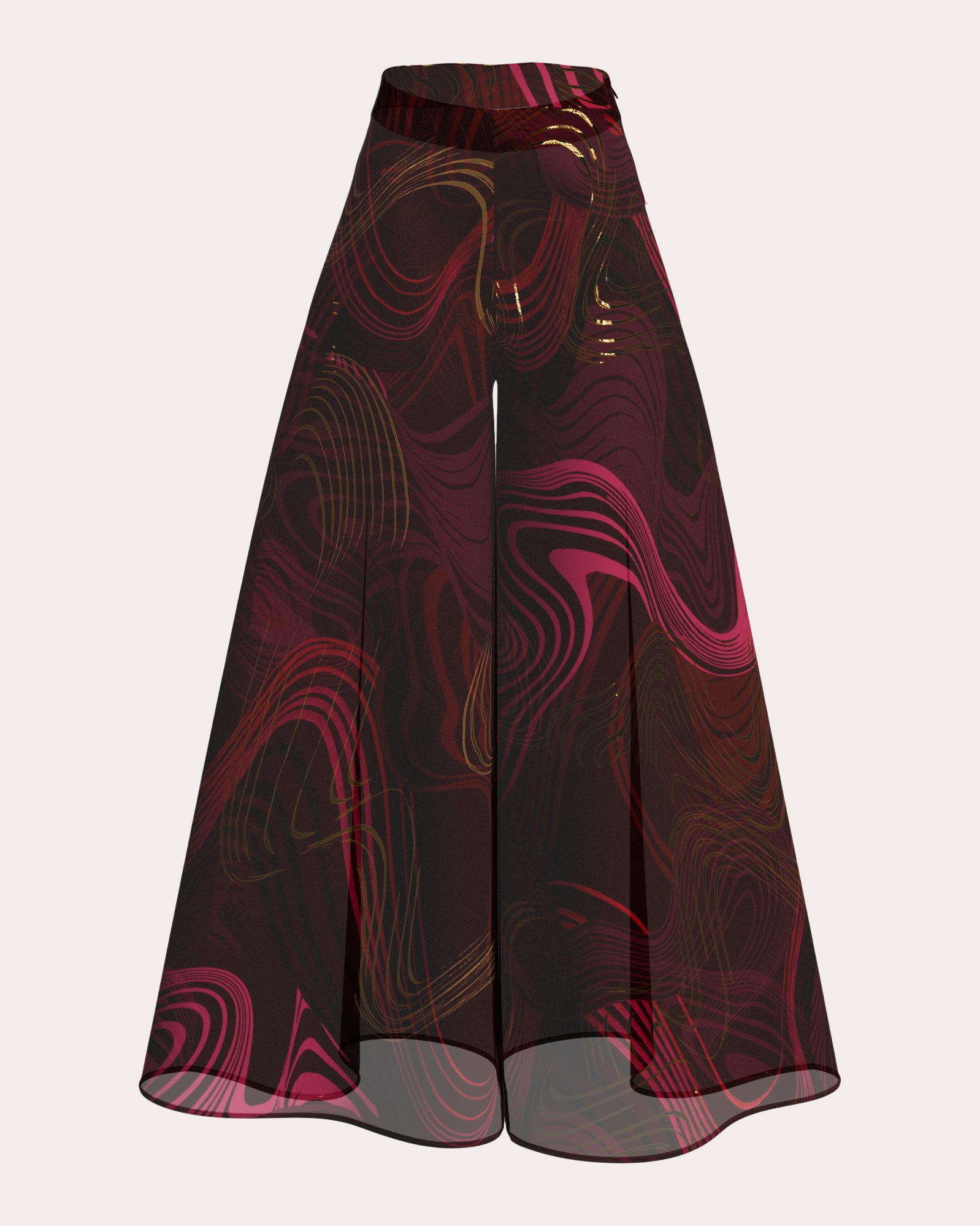 Oro Corda Foil Wide-Leg Pants