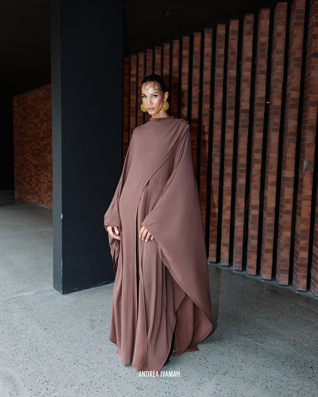 Ovu Knit Jersey Draped Cape
