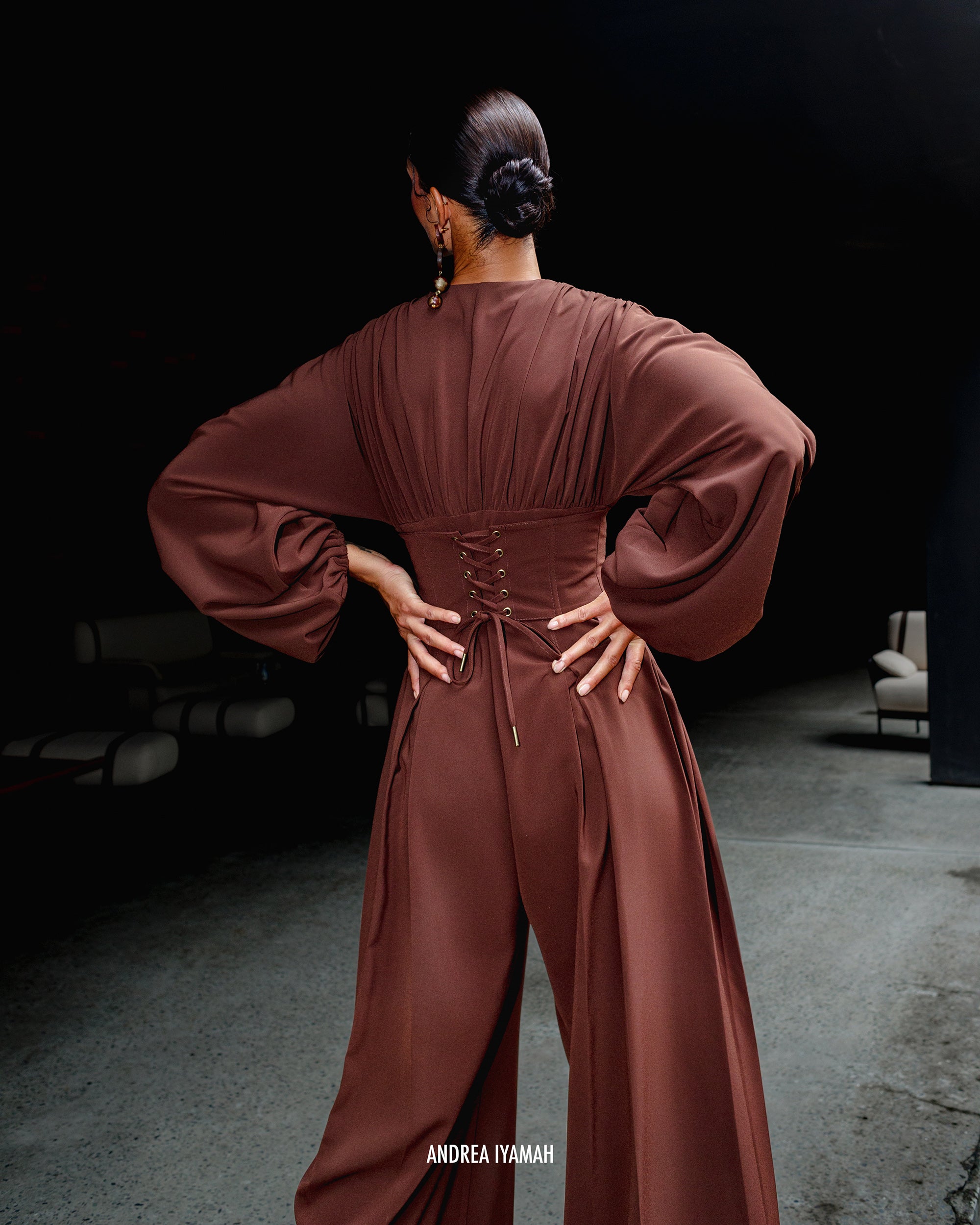 Zerra Pleated Bubble Corset Jumpsuit