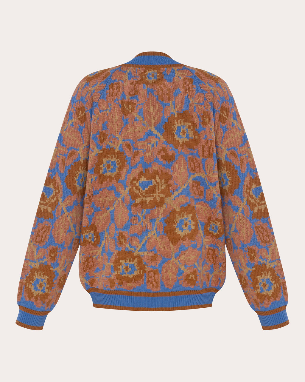 Mirage Bloom Floral Wool Jacquard Cardigan