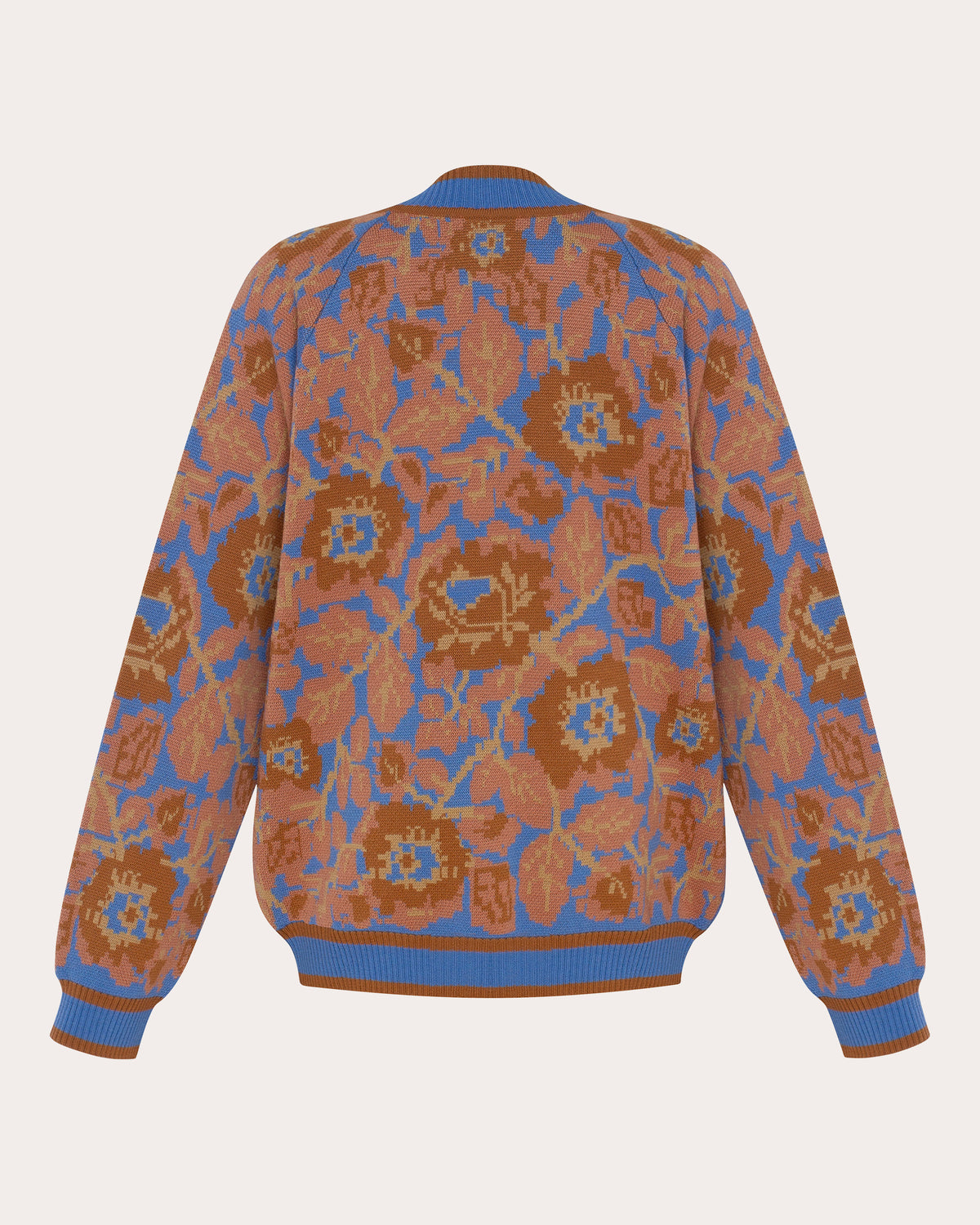 Mirage Bloom Floral Wool Jacquard Cardigan
