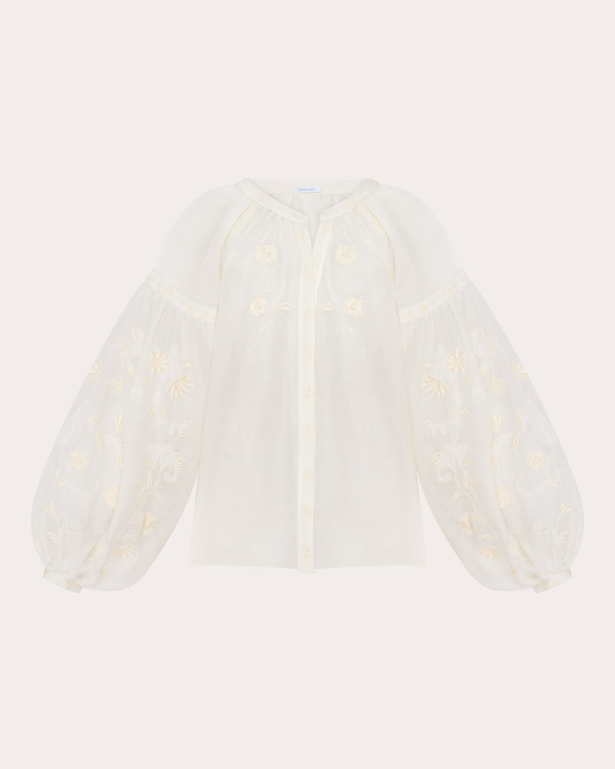 Etherea Embroidered Silk-Wool Blouse