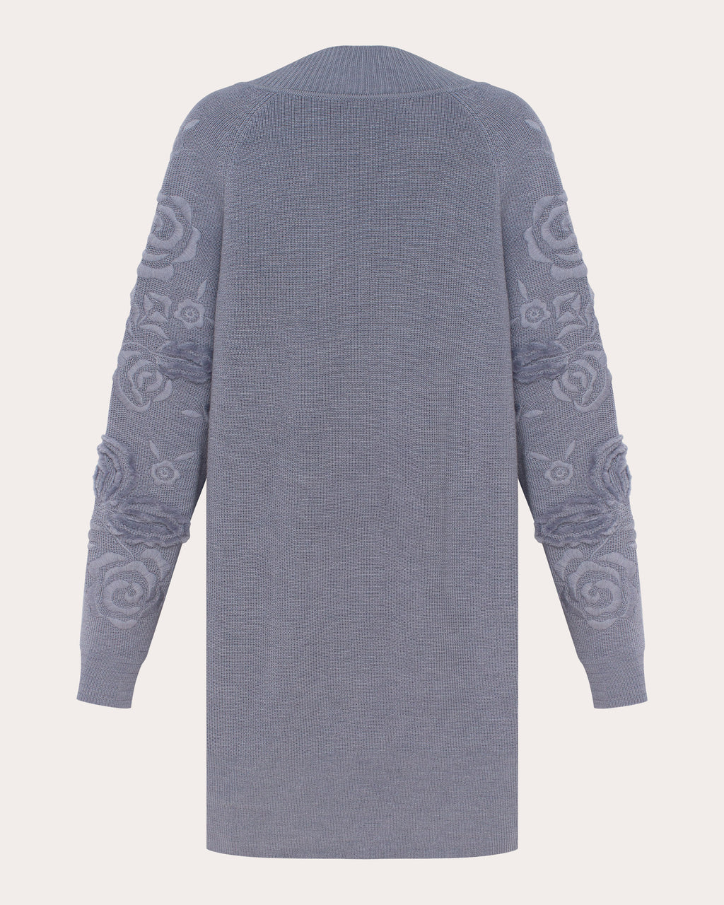 Velvet Rose Embroidered Floral Sweater Dress