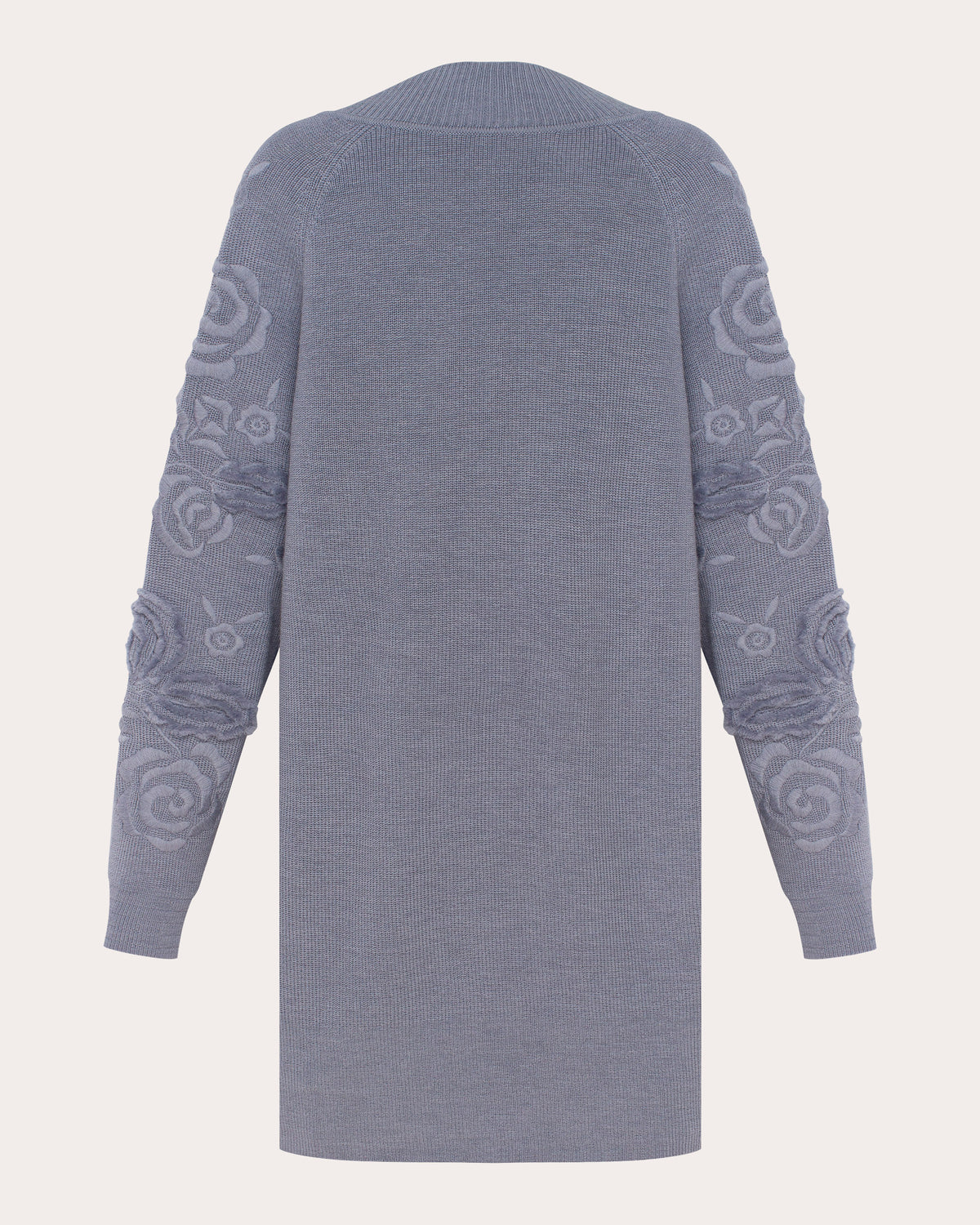 Velvet Rose Embroidered Floral Sweater Dress