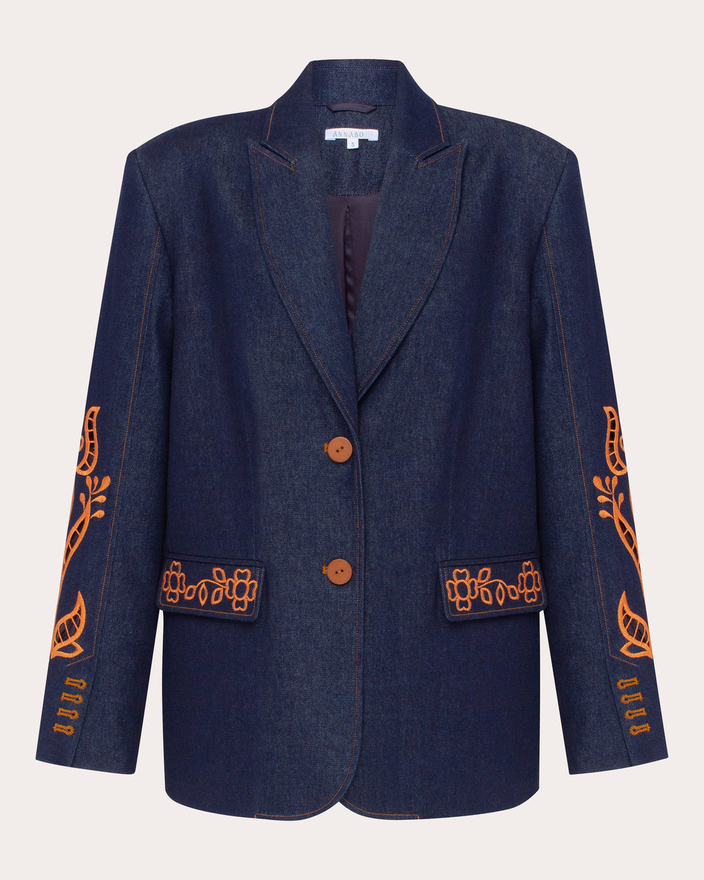 Rose Atelier Embroidered Denim Blazer