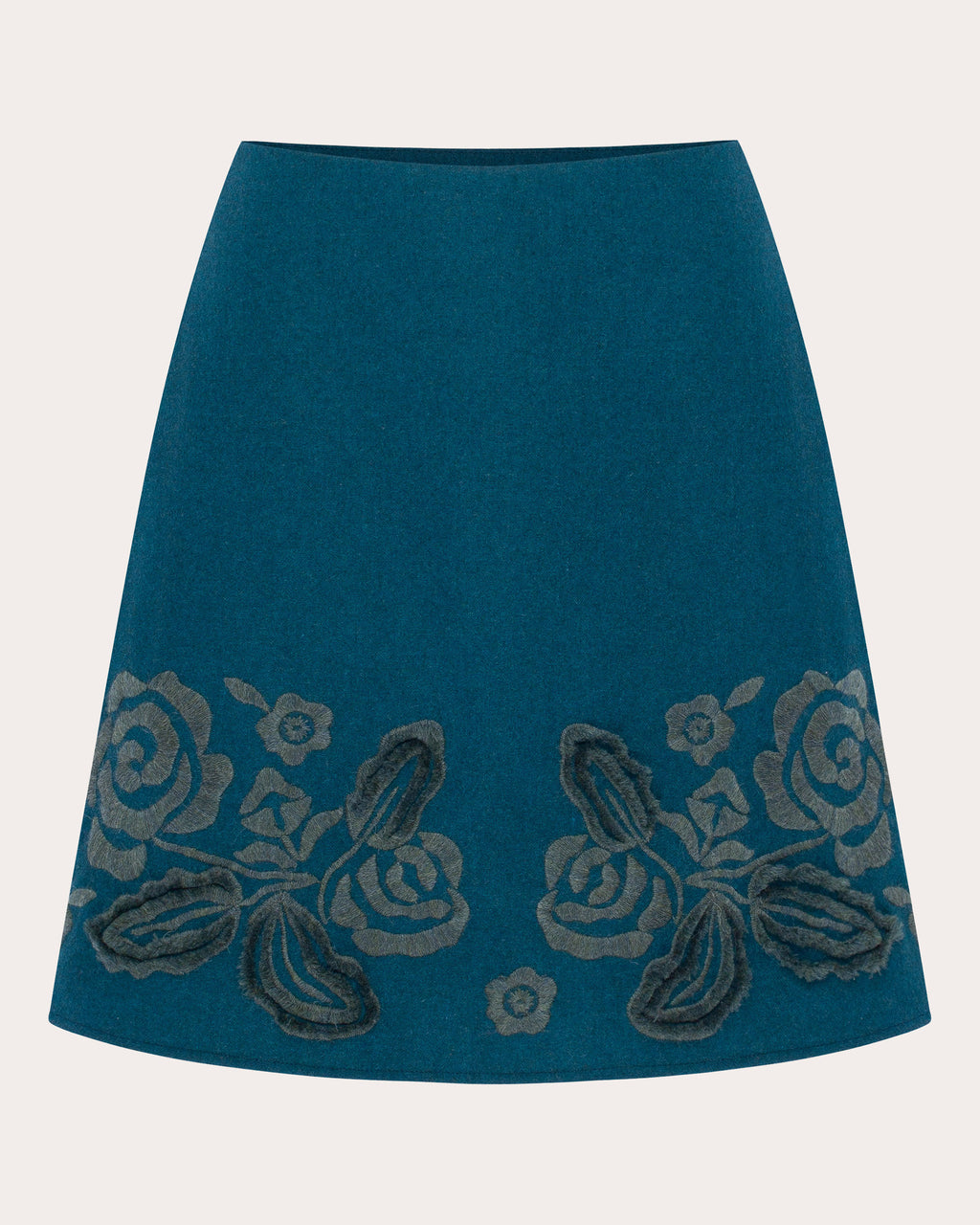 Velvet Rose Embroidered A-Line Mini Skirt