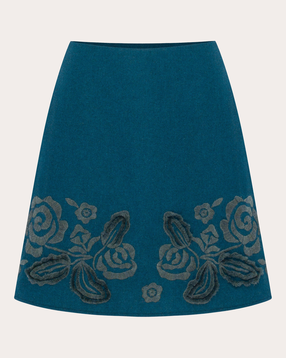Velvet Rose Embroidered A-Line Mini Skirt