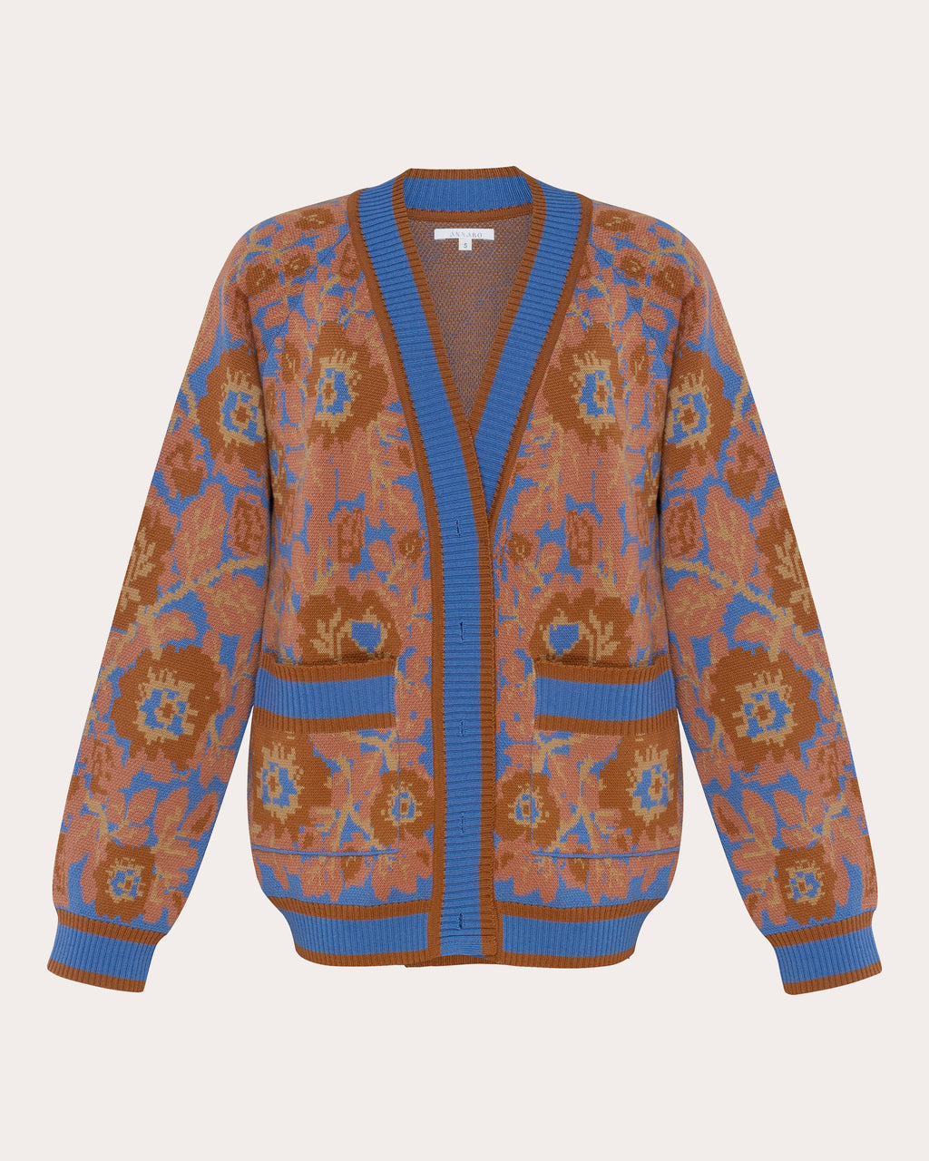 Mirage Bloom Floral Wool Jacquard Cardigan